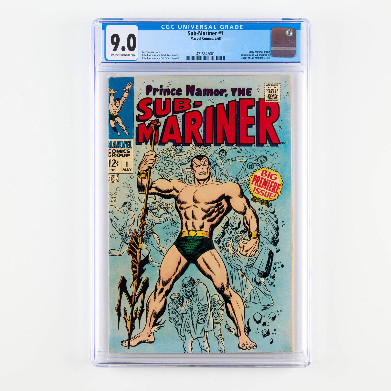 Marvel Comics Sub-Mariner #1 CGC 9.0 (1 of 2)