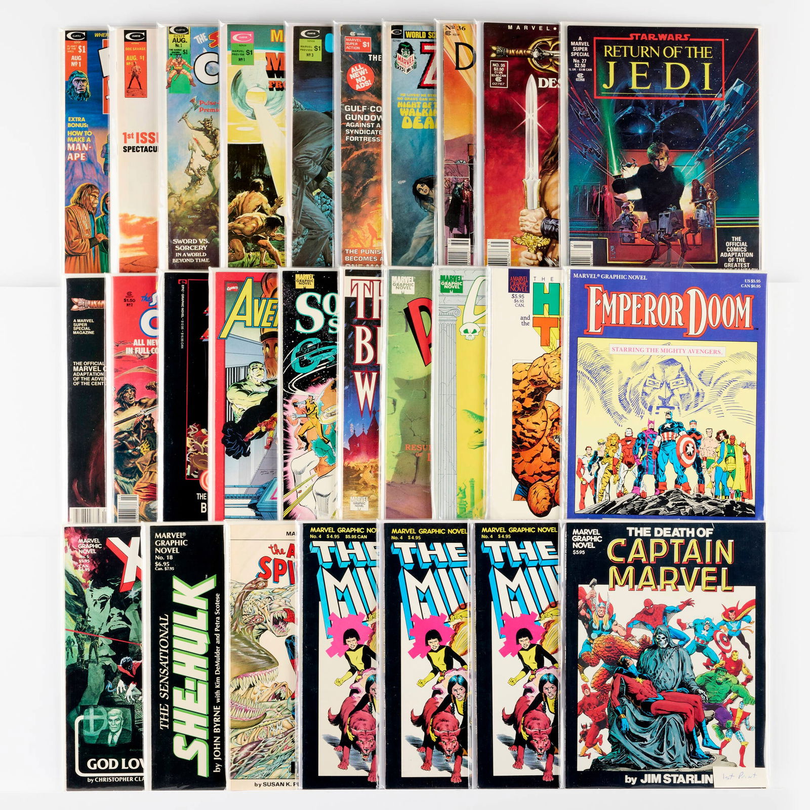 27 Marvel Comics Bronze Age Magazine Graphic Novel Group (1 of 1)