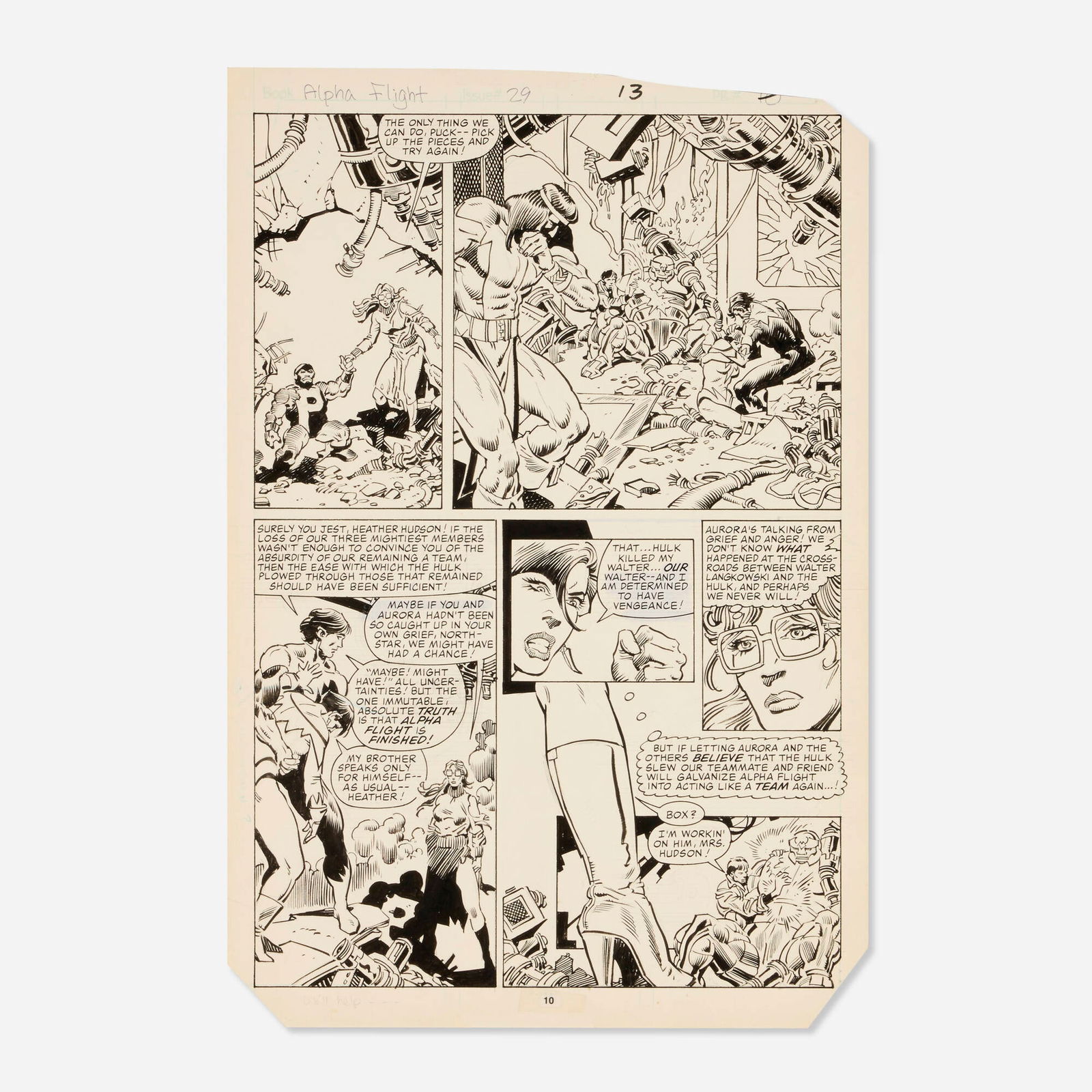 Mike Mignola and Gerry Talaoc, Alpha Flight #29 Story Page 10 Original Art (Marvel, 1985) (1 of 1)