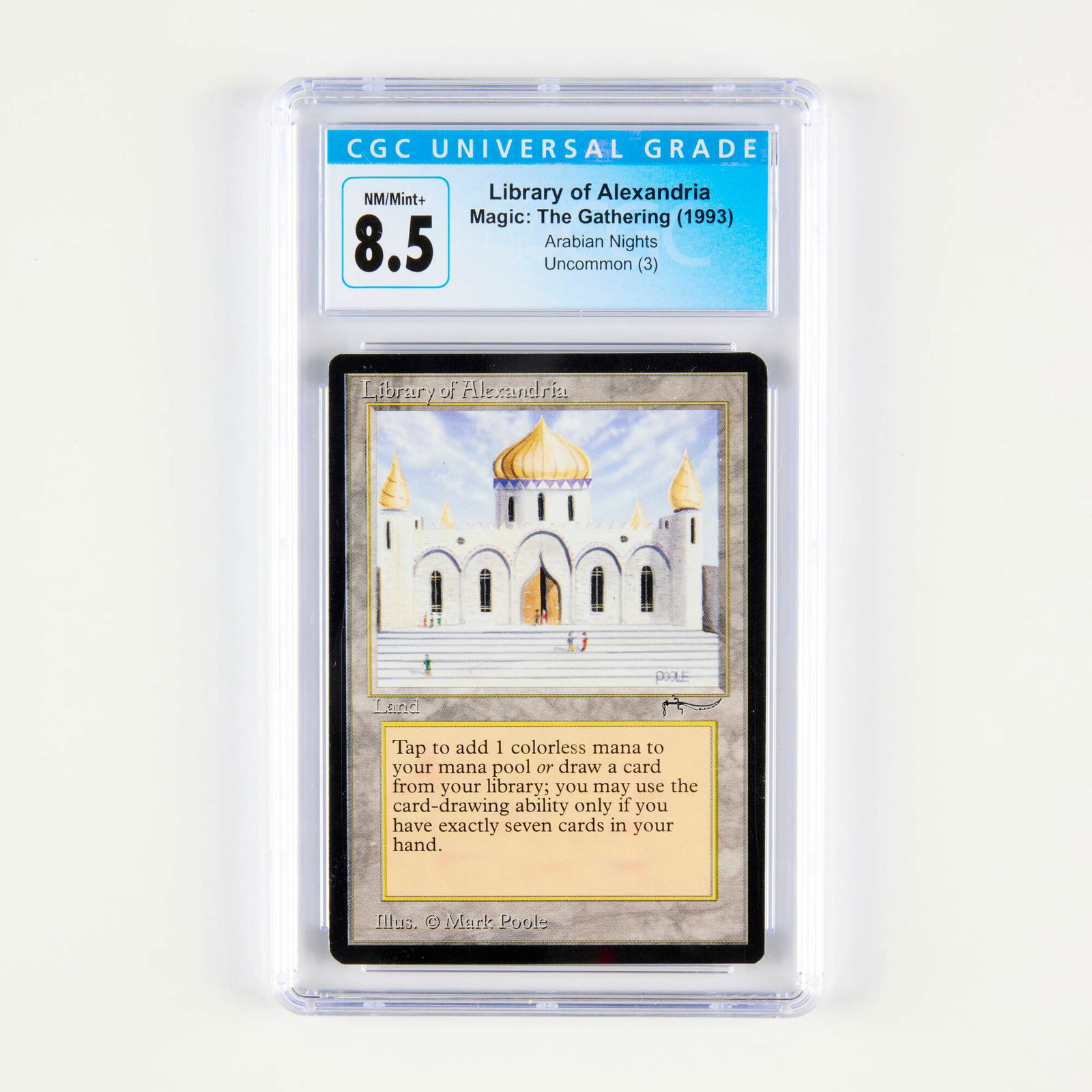 1993 Magic: The Gathering Arabian Nights Library of Alexandria Trading Card CGC 8.5 (1 of 2)