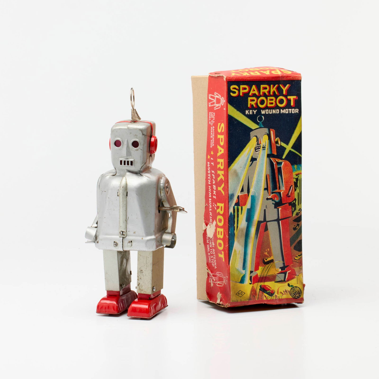 KO Yoshiya Tin Wind-Up Sparky Robot (1 of 3)