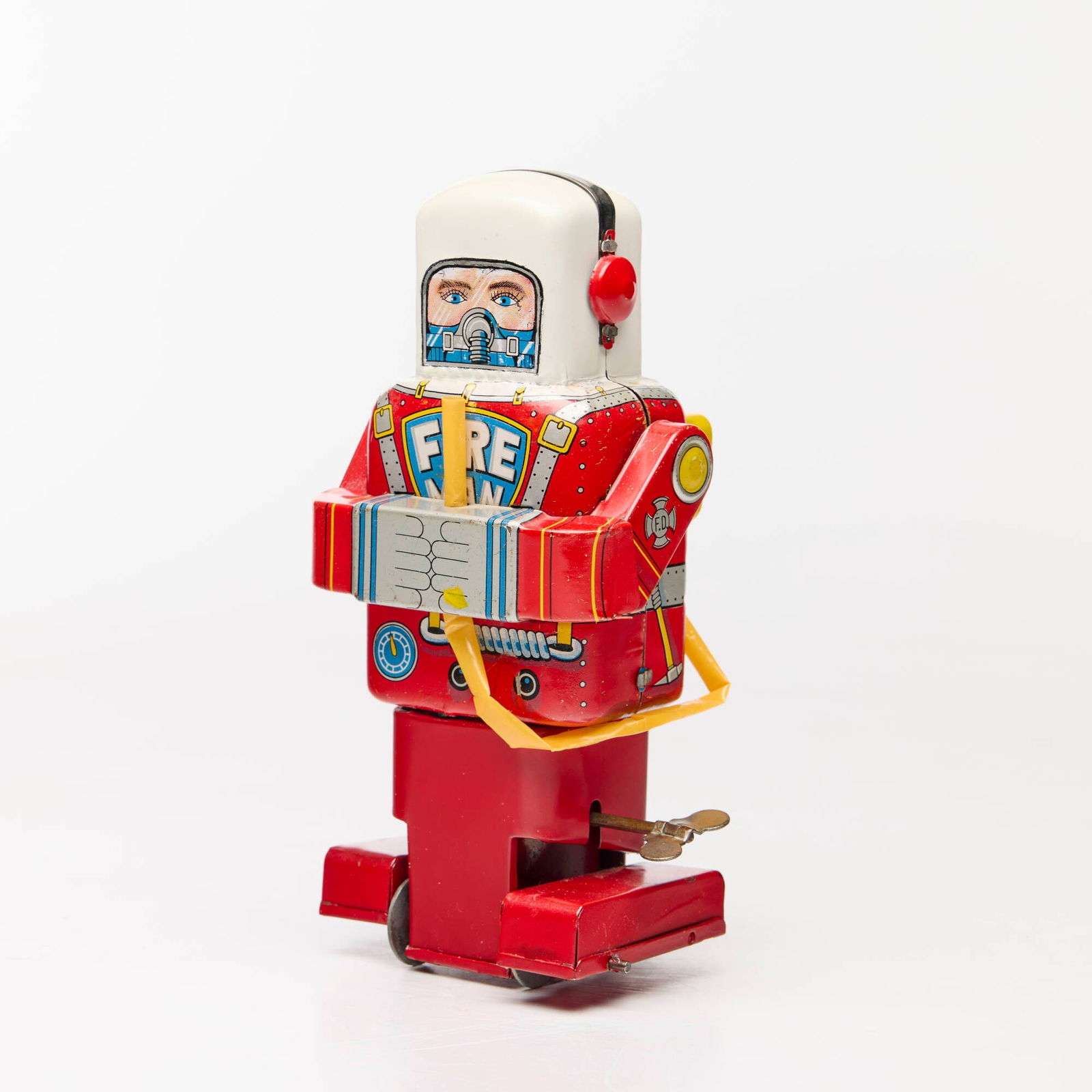 Japanese Tin Litho Yoneya Space F.D. Robot Fireman No Hat Version (1 of 2)