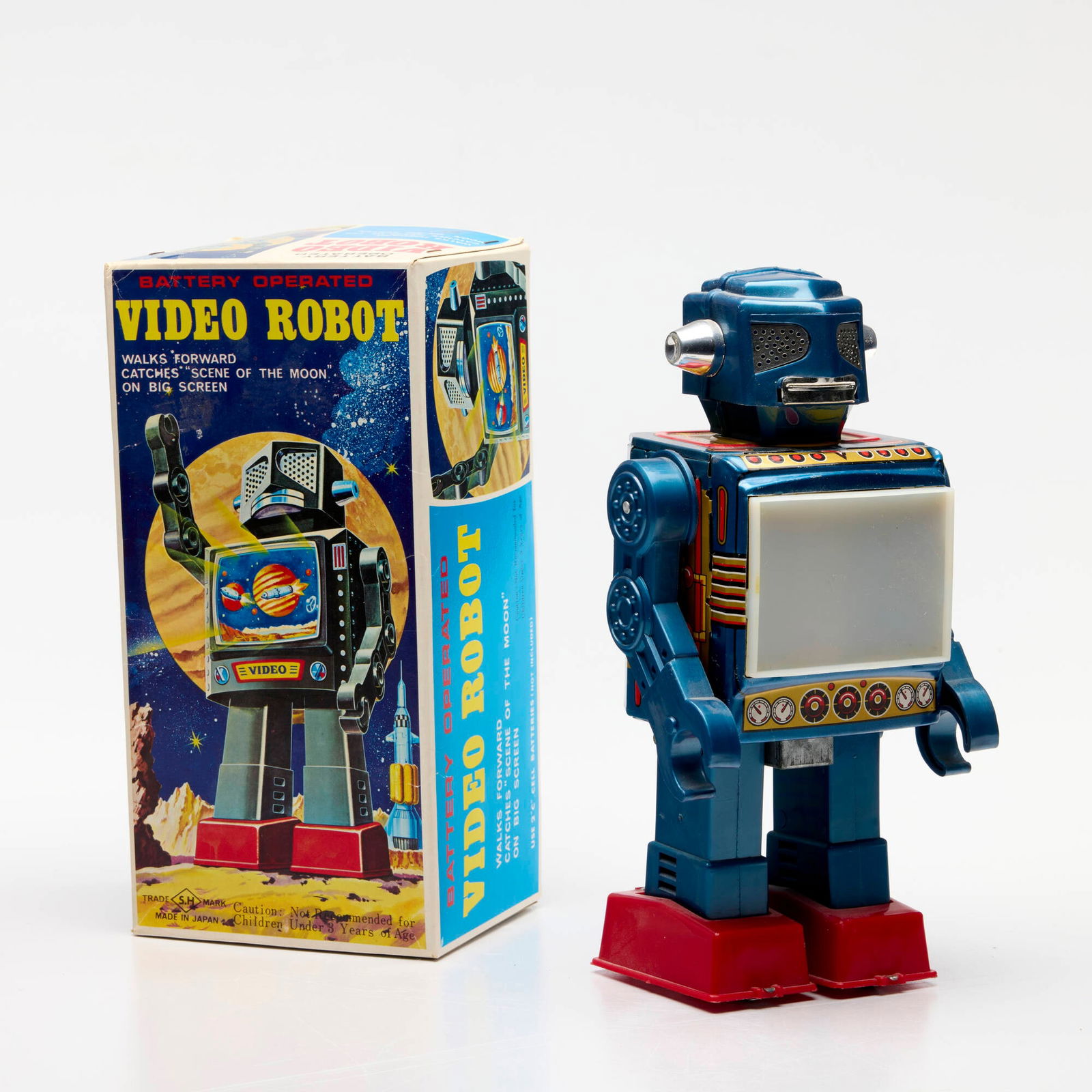 S.H Horikawa Tin Battery-Operated Video Robot (1 of 3)