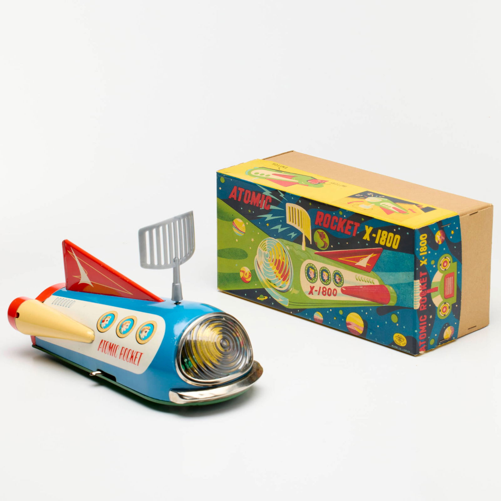 Masudaya Modern Toys Battery-Operated Atomic Rocket X-1800 (1 of 3)