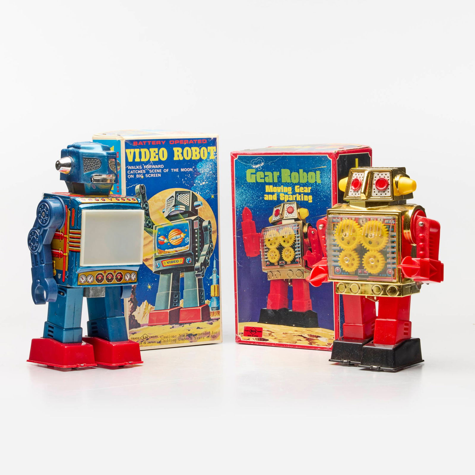 Two S.H Horikawa Gear Robot & Video Robots (1 of 3)