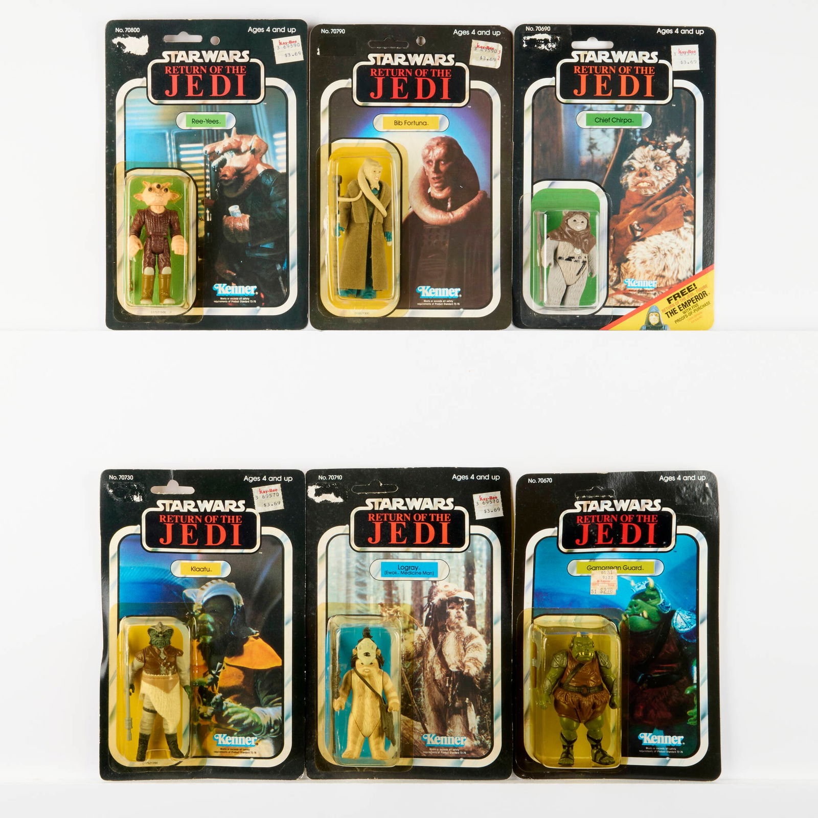 6PC 1983 Kenner Star Wars ROTJ 65 Back MOSC Figure Group (1 of 2)