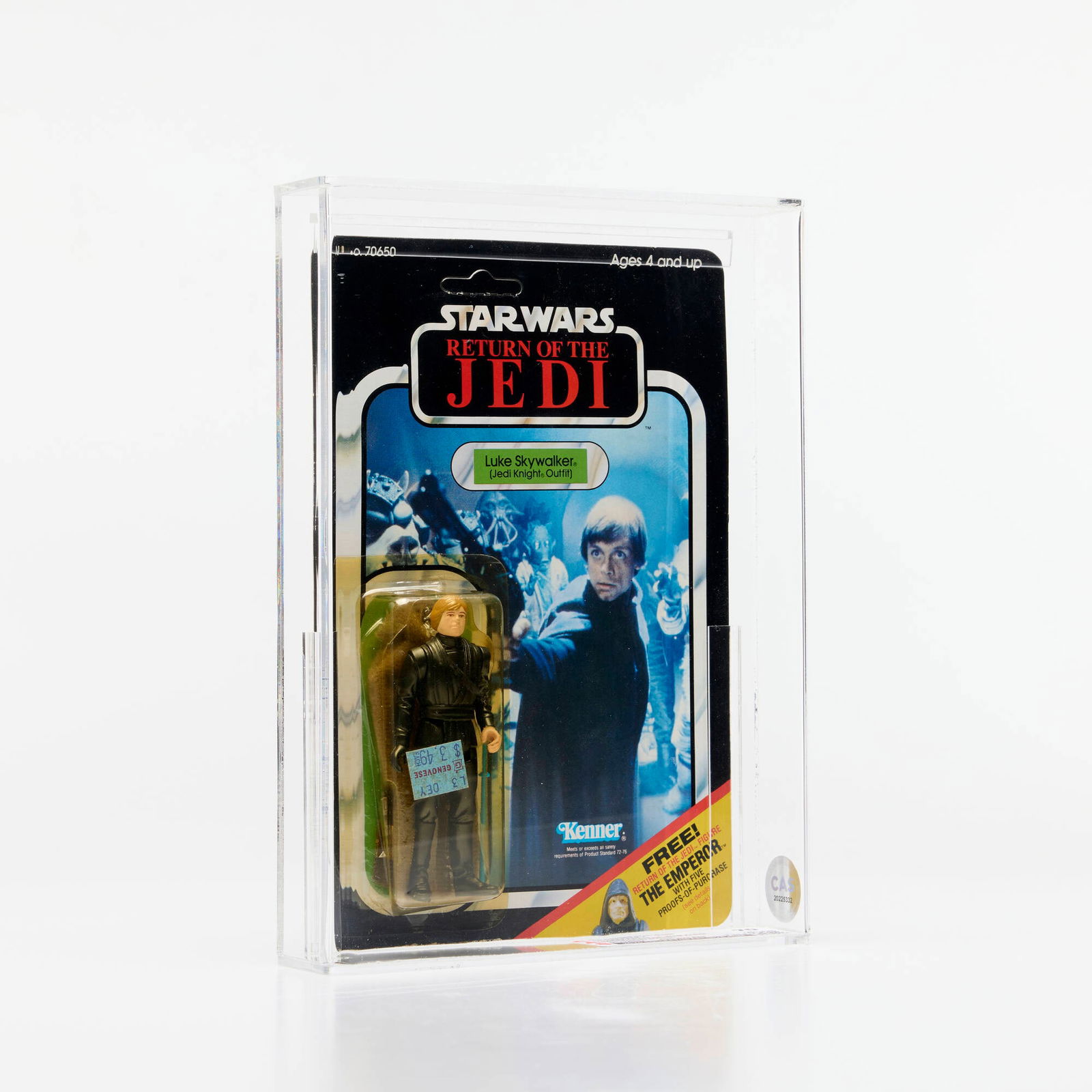 1983 Kenner Star Wars ROTJ 65 Back-C Luke Skywalker (Jedi Knight Outfit) CAS 70 Blue Saber (1 of 3)