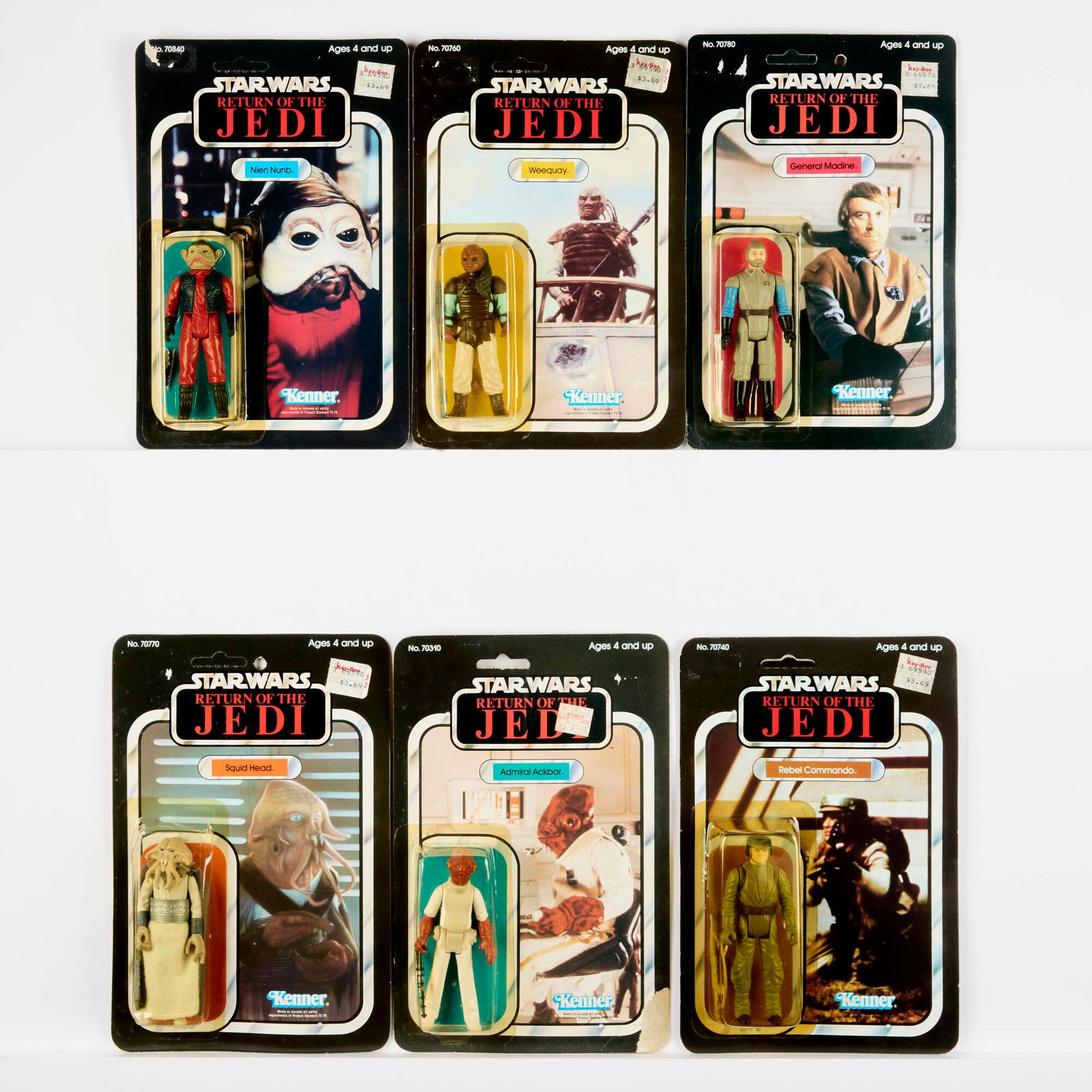 6PC 1983 Kenner Star Wars ROTJ 65 Back MOSC Figure Group (1 of 2)