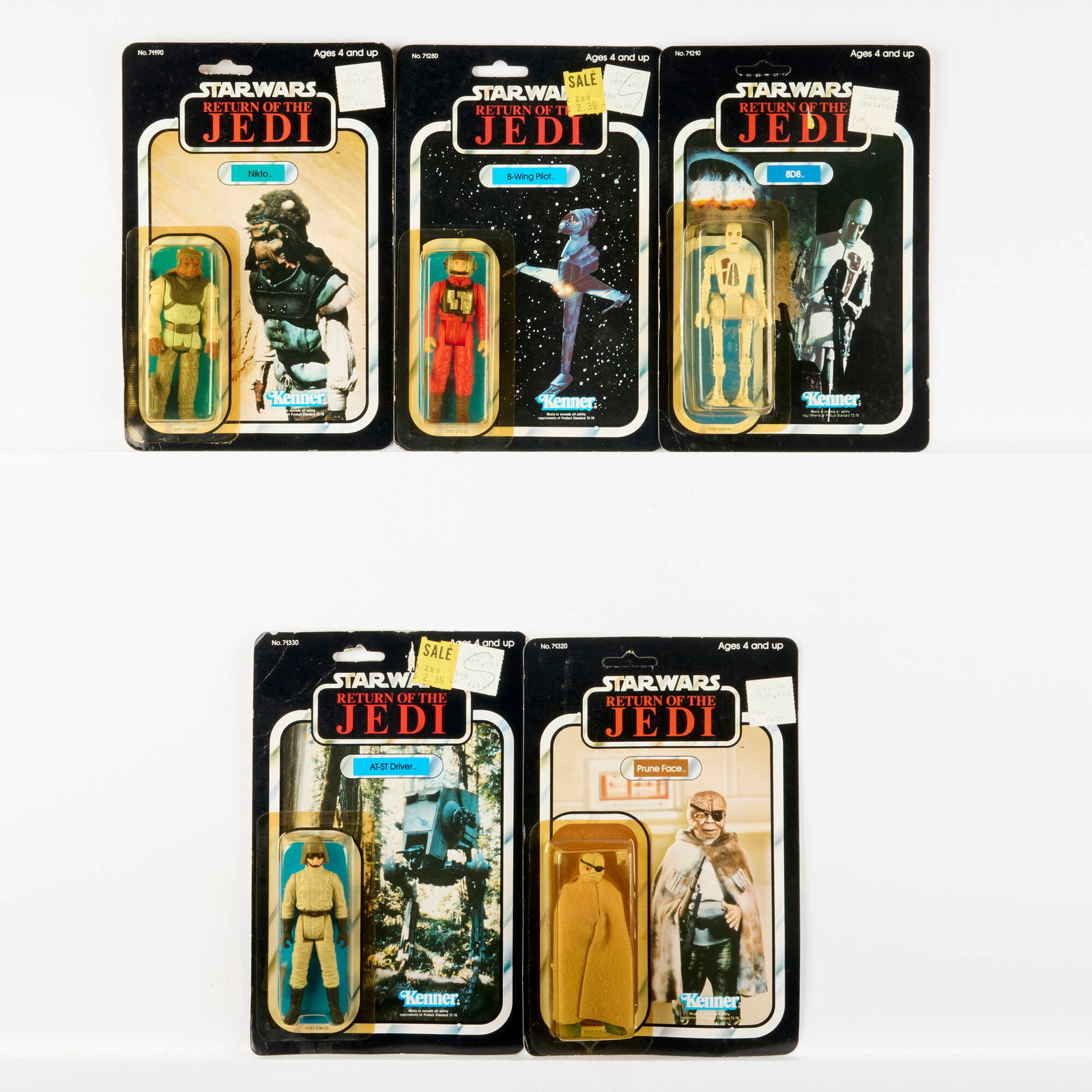 5PC 1983 Kenner Star Wars ROTJ 77 Back MOSC Figure Group (1 of 2)