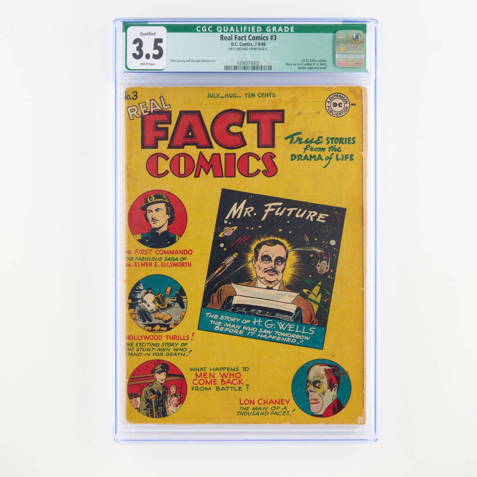 D.C. Comics Real Fact Comics #3 CGC 3.5 Qualified (1 of 2)