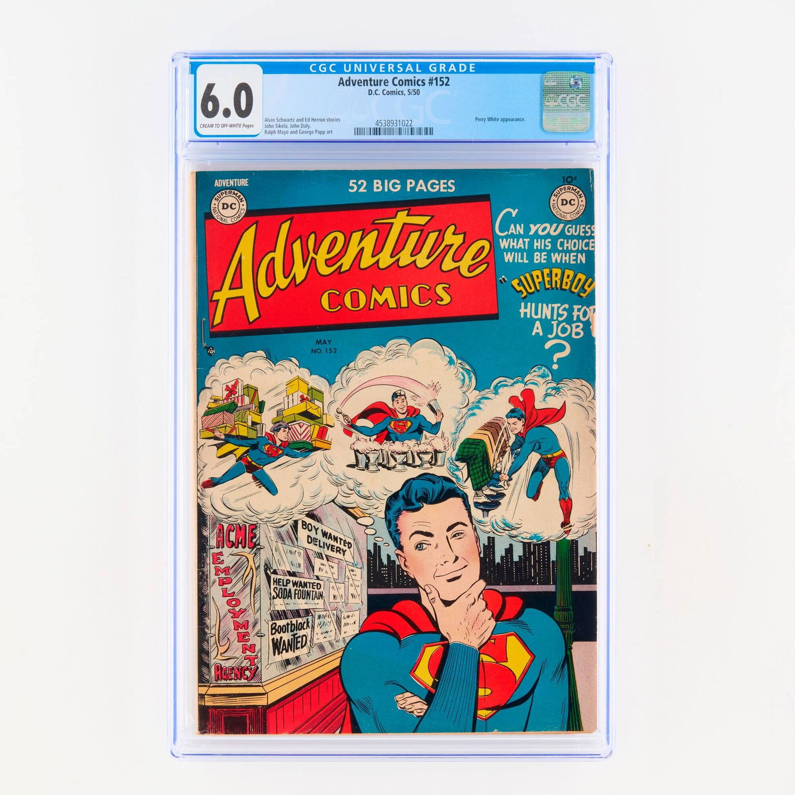 D.C. Comics Adventure Comics #152 CGC 6.0 (1 of 2)