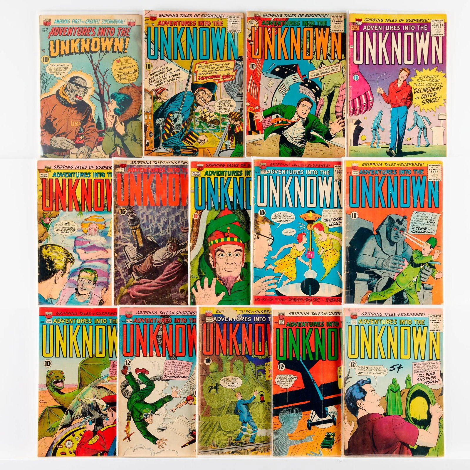 14 American Comics Group Adventures Into The Unknown #36-#141 Group (1 of 1)