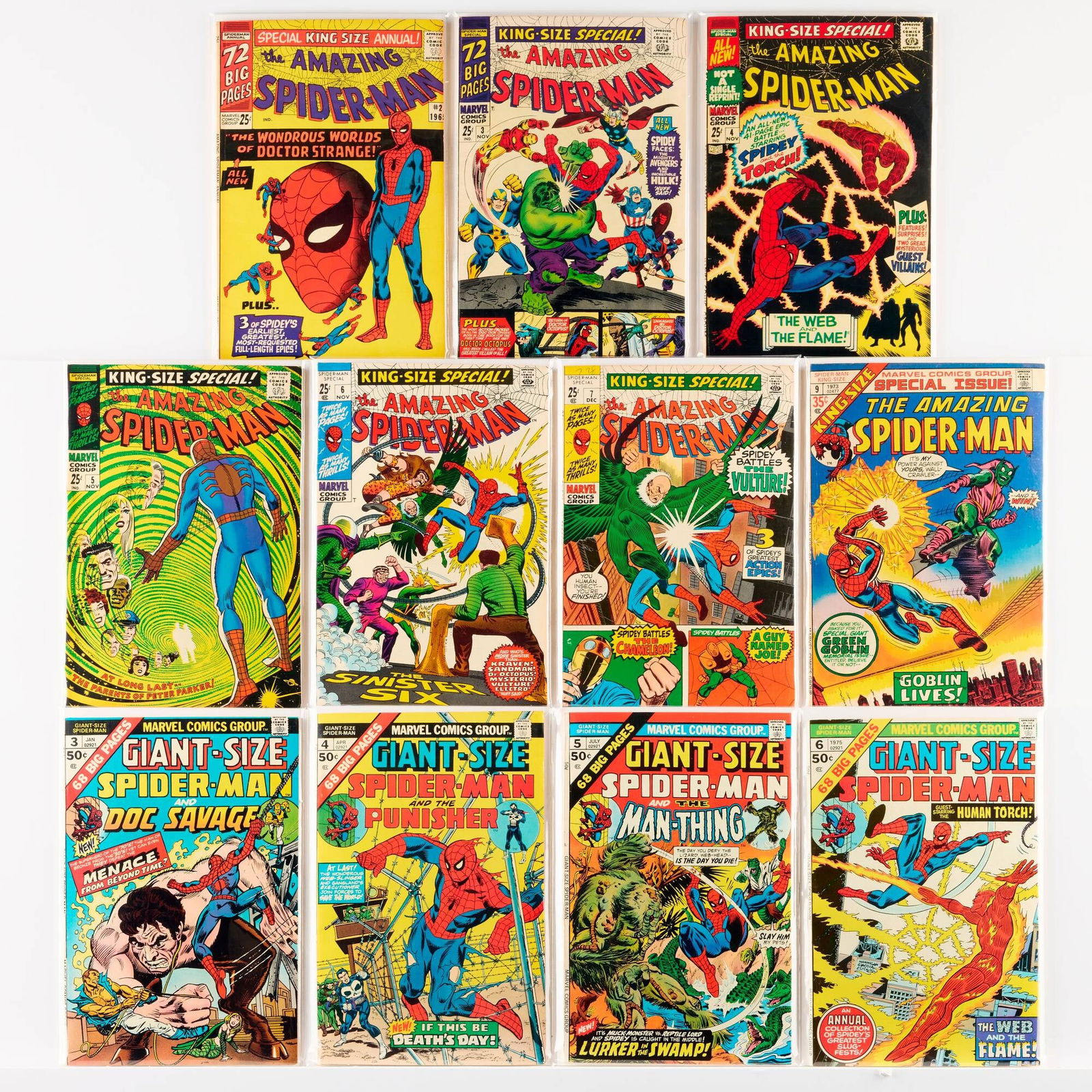 11 Marvel Comics Amazing Spider-Man Annual #2-#9 & Giant-Size #3-#6 Group (1 of 1)