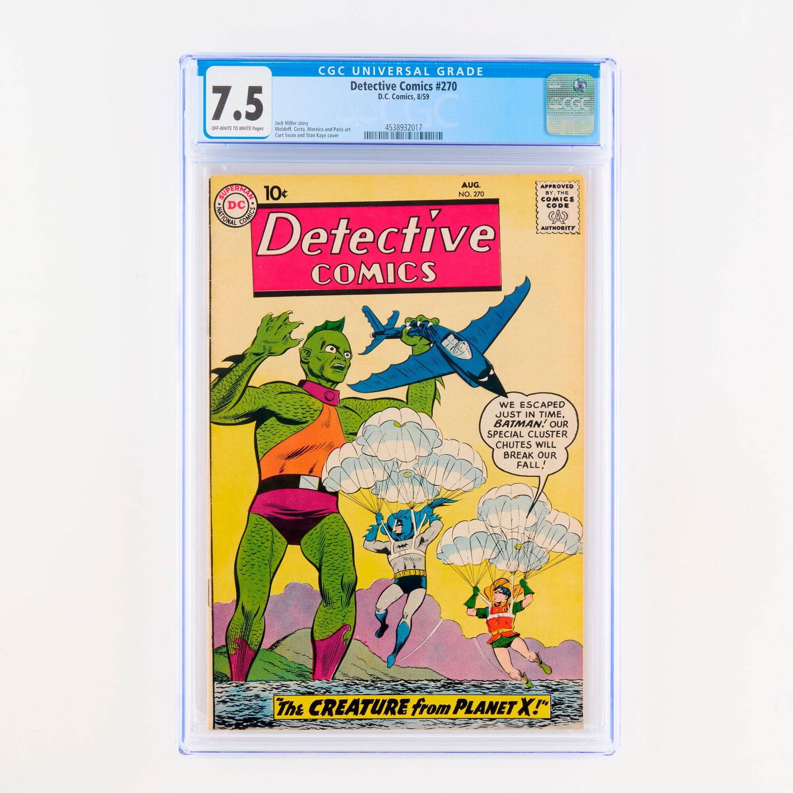D.C. Comics Detective Comics #270 CGC 7.5 (1 of 2)