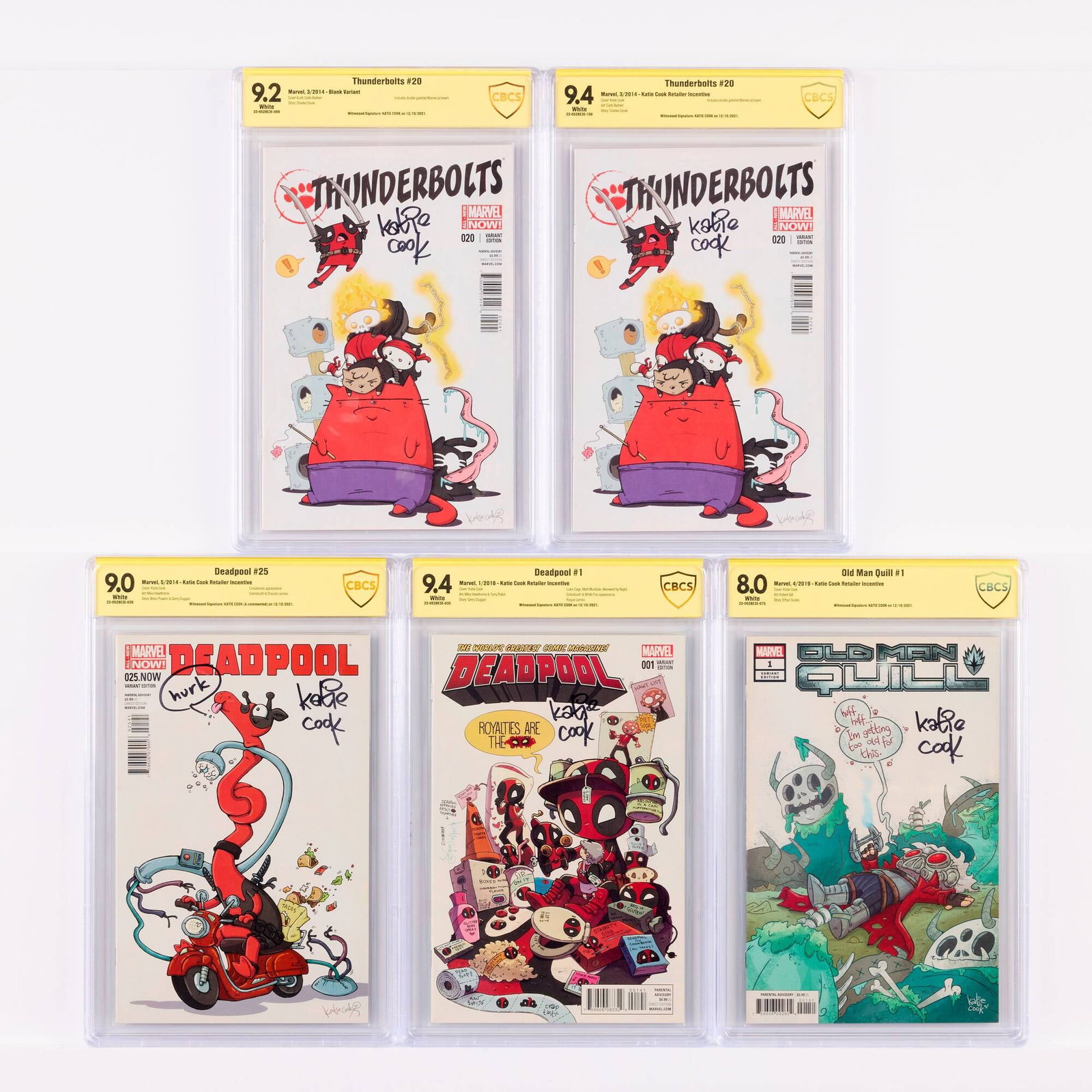 5 Marvel Comics Katie Cook Signed CBCS Group (1 of 2)