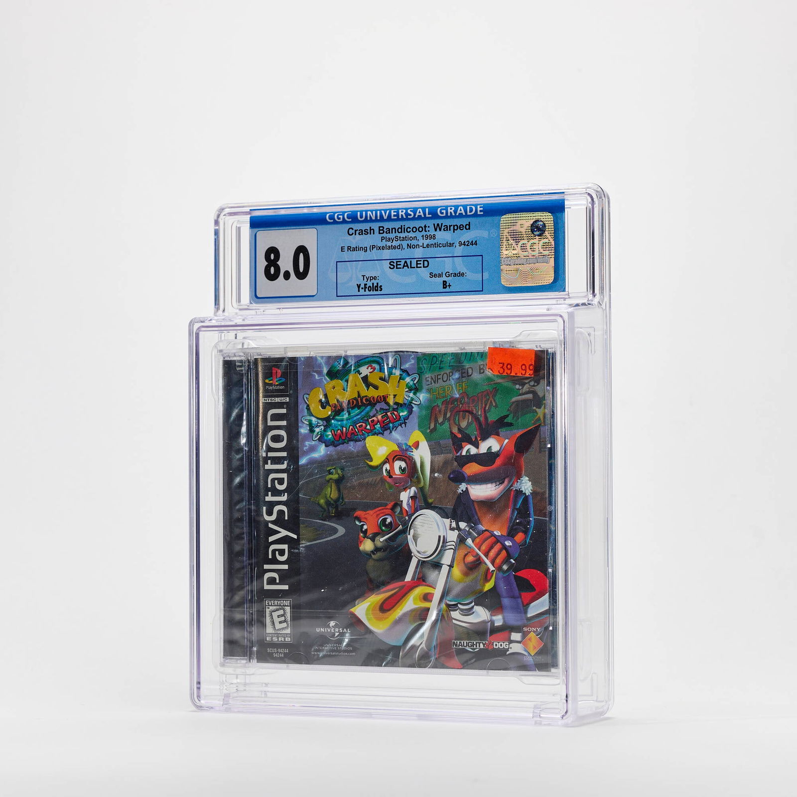 1998 Crash Bandicoot: Warped Sony PS1 CGC 8.0 Sealed (1 of 2)