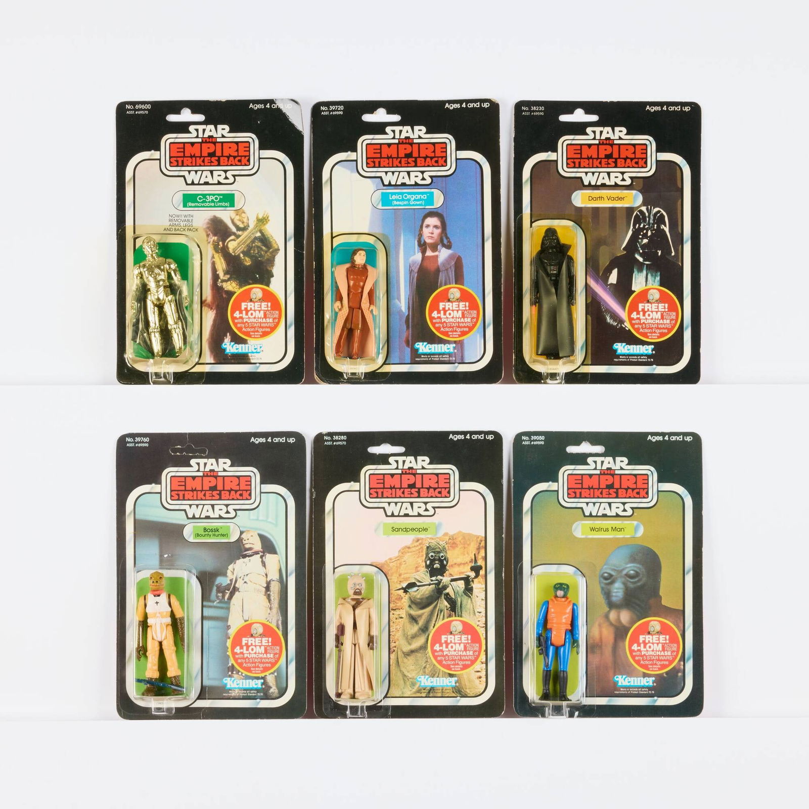 Six 1982 Kenner Star Wars ESB 47 Back Factory Sealed Figure Group (1 of 2)