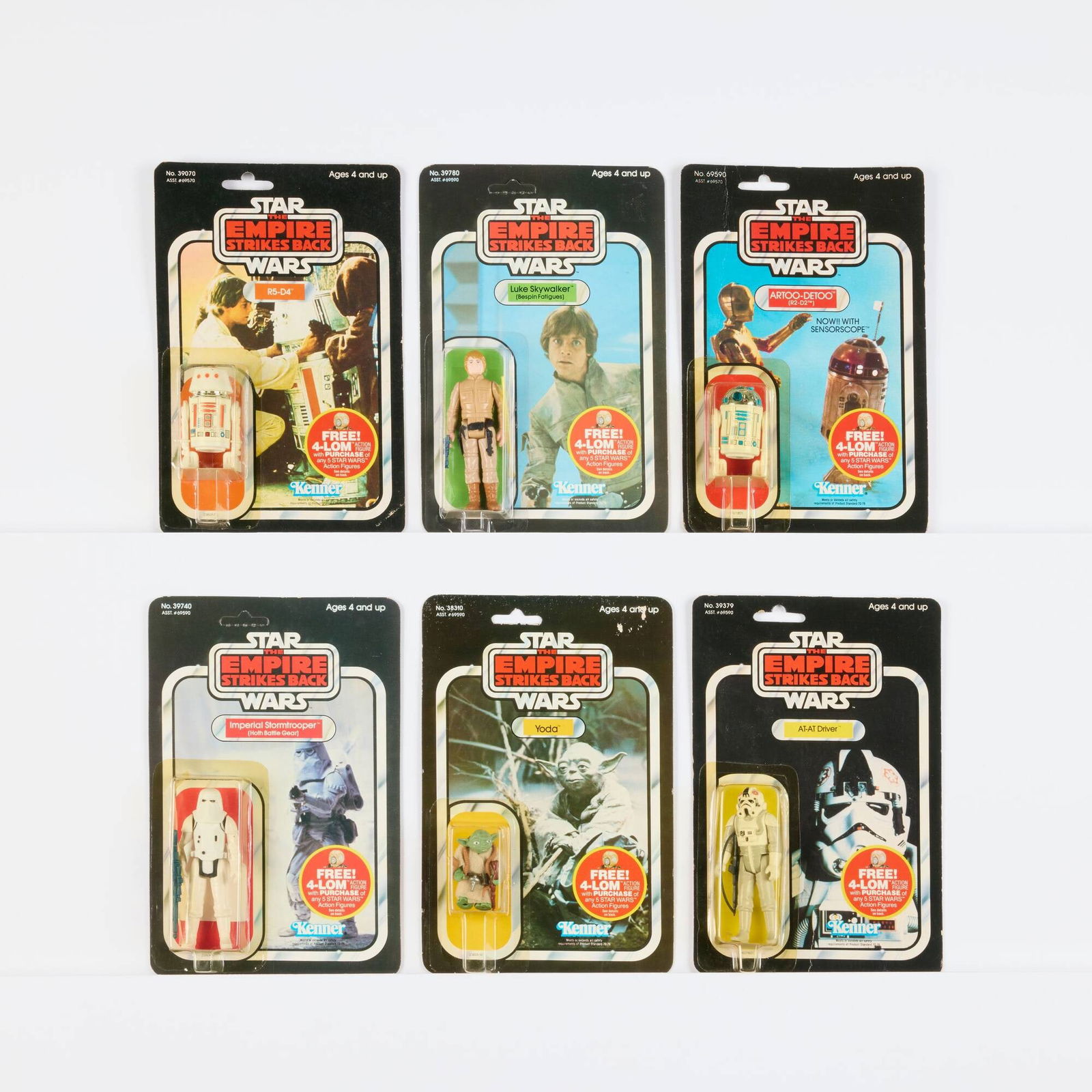 Six 1982 Kenner Star Wars ESB 47 Back Factory Sealed Figure Group (1 of 2)
