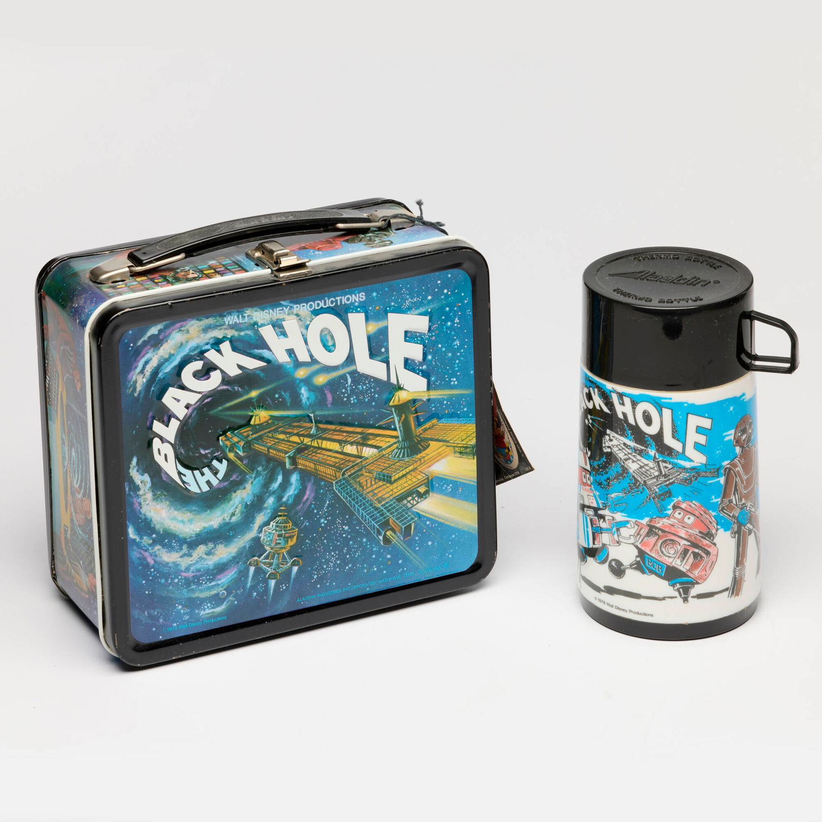 1979 Aladdin The Black Hole Tin Lunch Box NOS Unused (1 of 2)