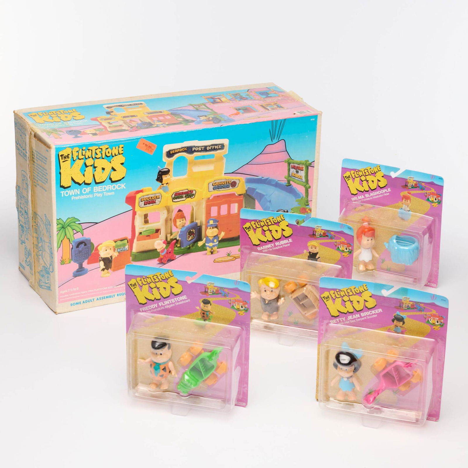 Five 1986 Coleco Flintstone Kids Factory Sealed Toy Group (1 of 2)