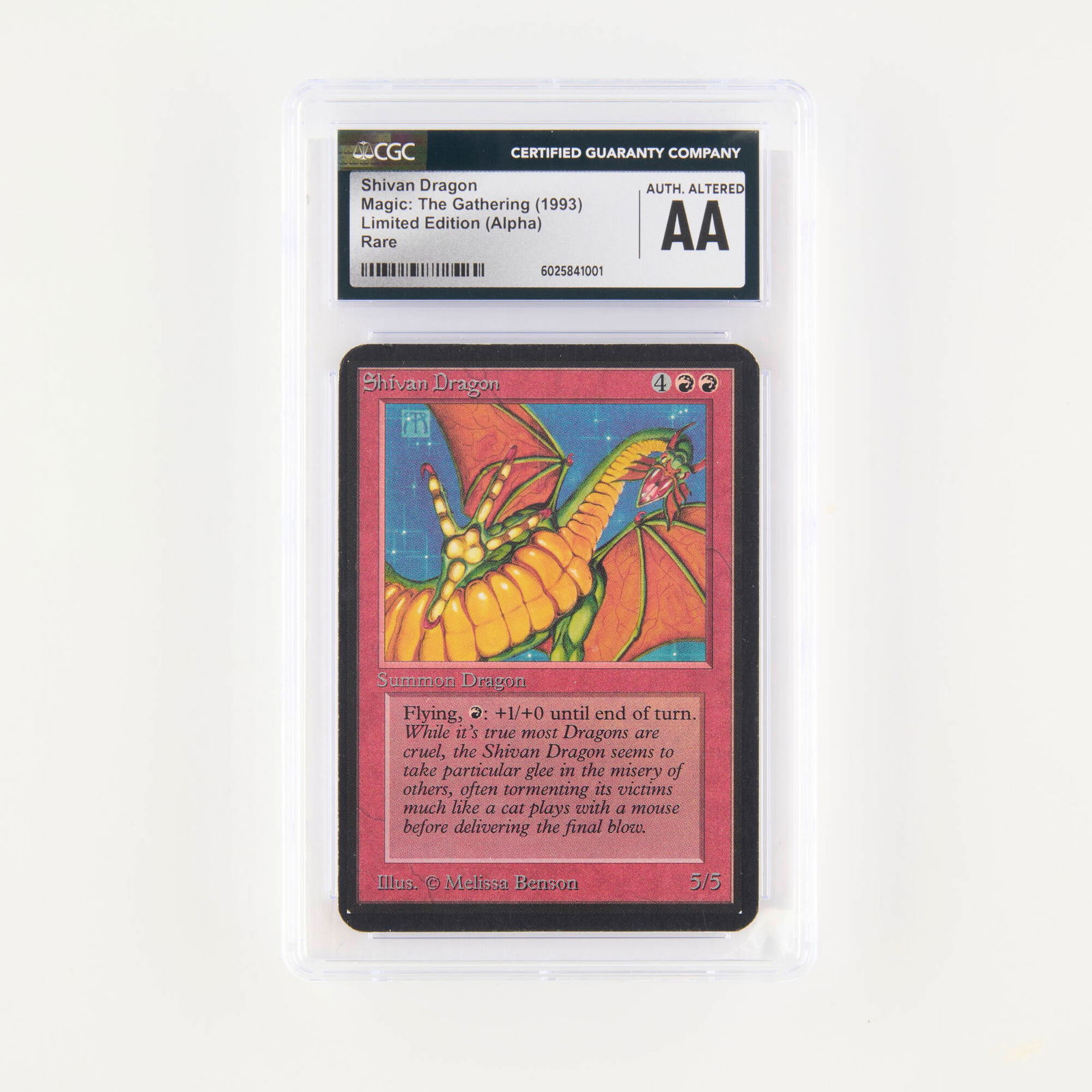 1993 Magic: The Gathering Alpha Limited Edition Shivan Dragon Trading Card CGC Authentic (1 of 2)