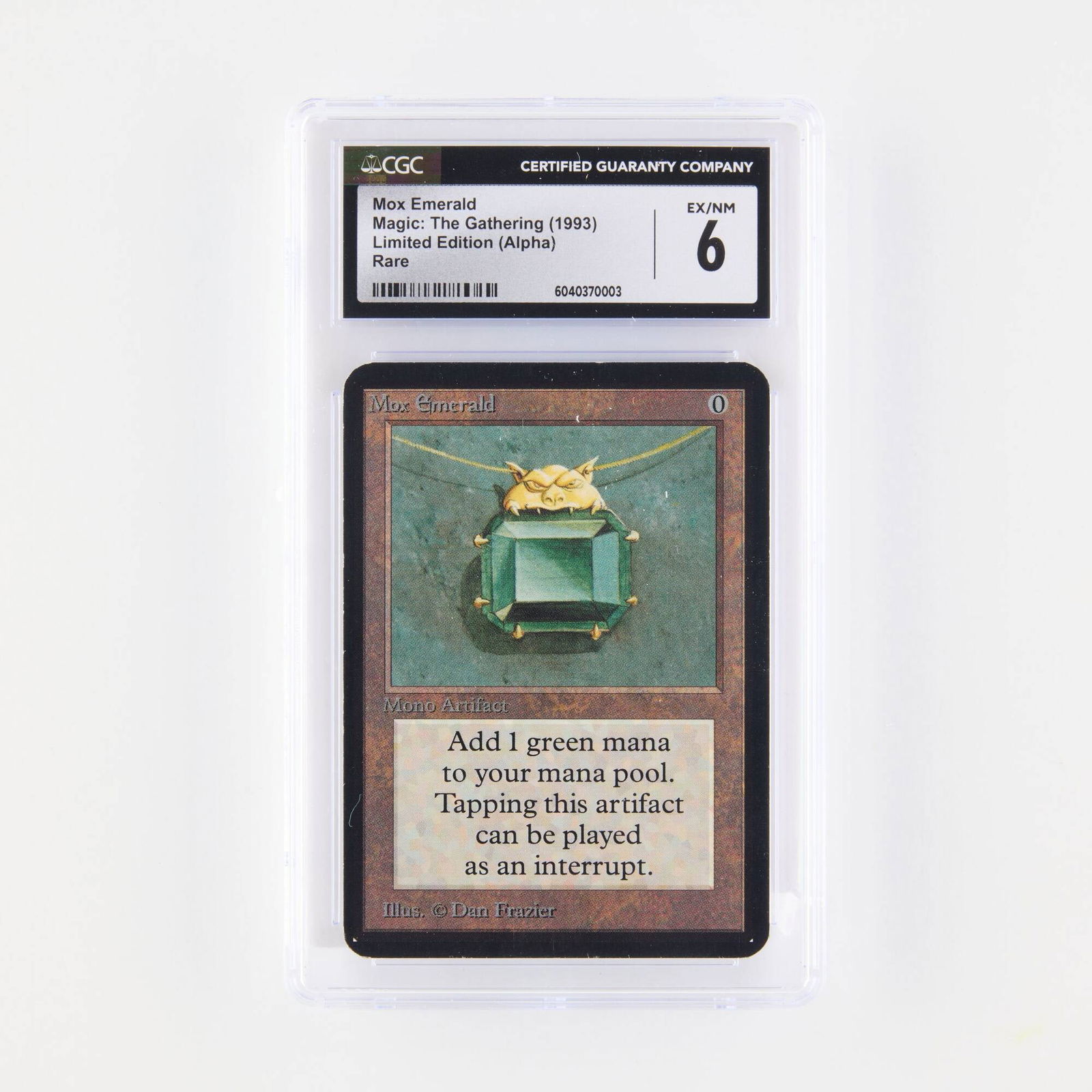 1993 Magic: The Gathering Alpha Limited Edition Mox Emerald Trading Card CGC 6 (1 of 2)