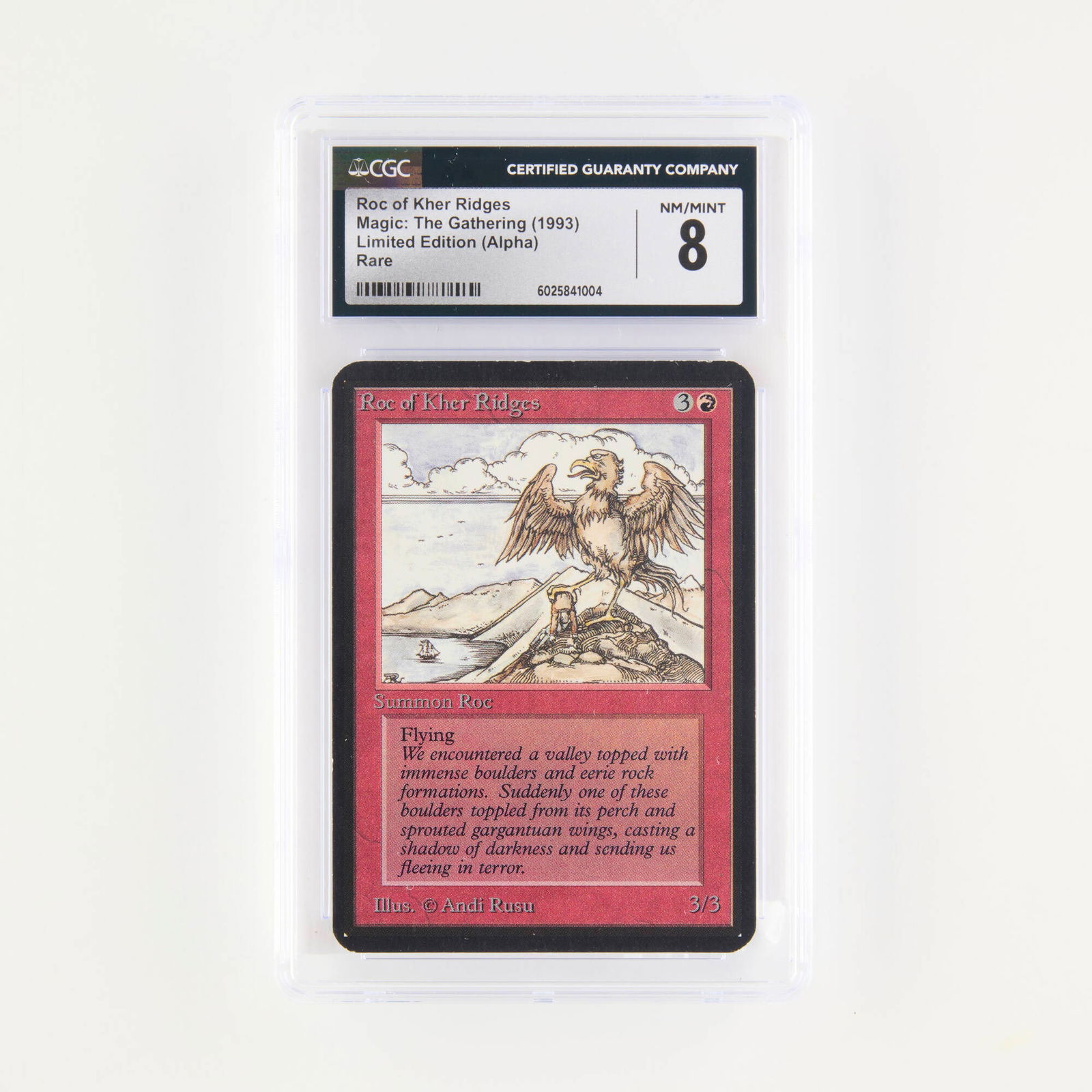 1993 Magic: The Gathering Alpha Limited Edition Roc of Kher Ridges Trading Card CGC 8 (1 of 2)