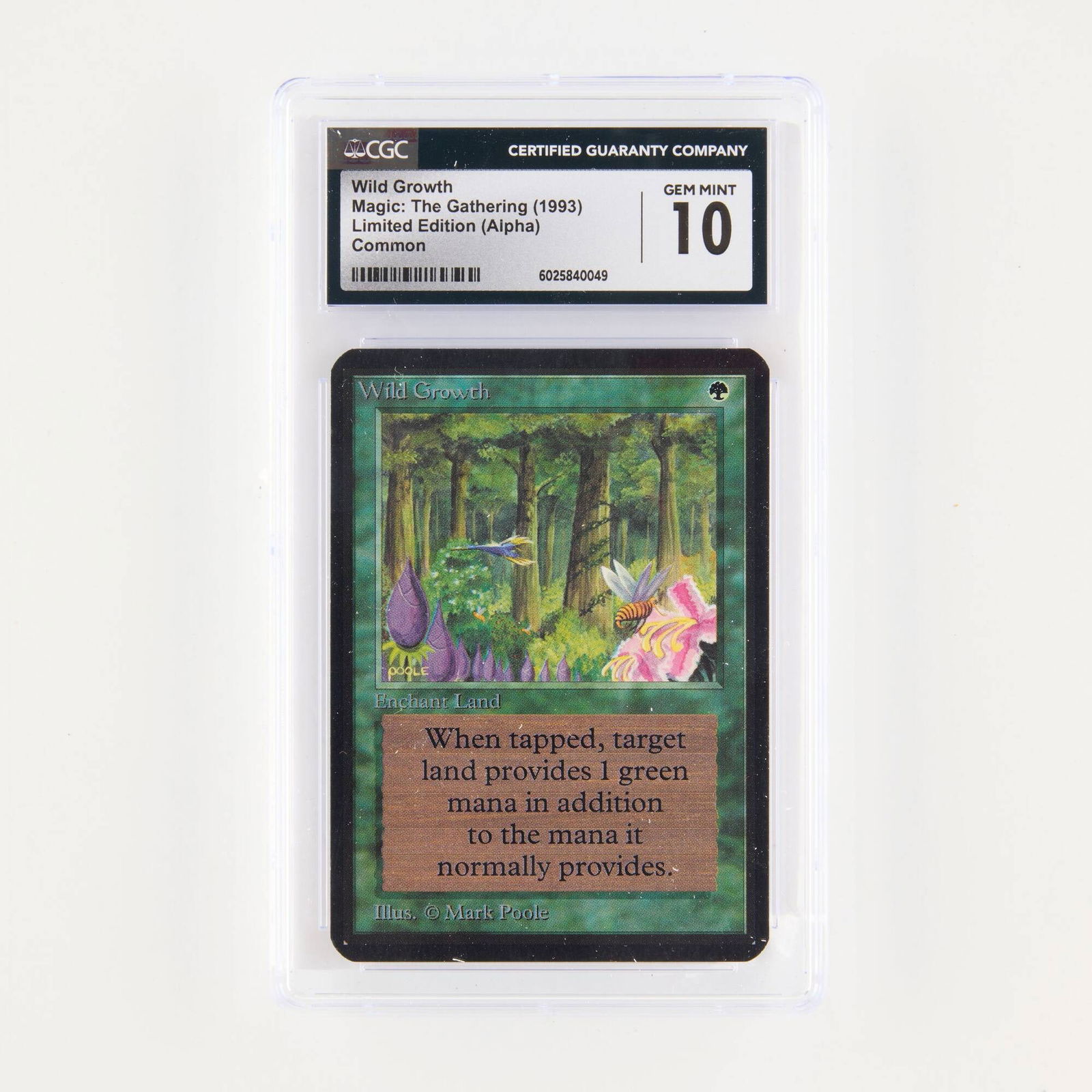 1993 Magic: The Gathering Alpha Limited Edition Wild Growth Trading Card CGC 10 (1 of 2)