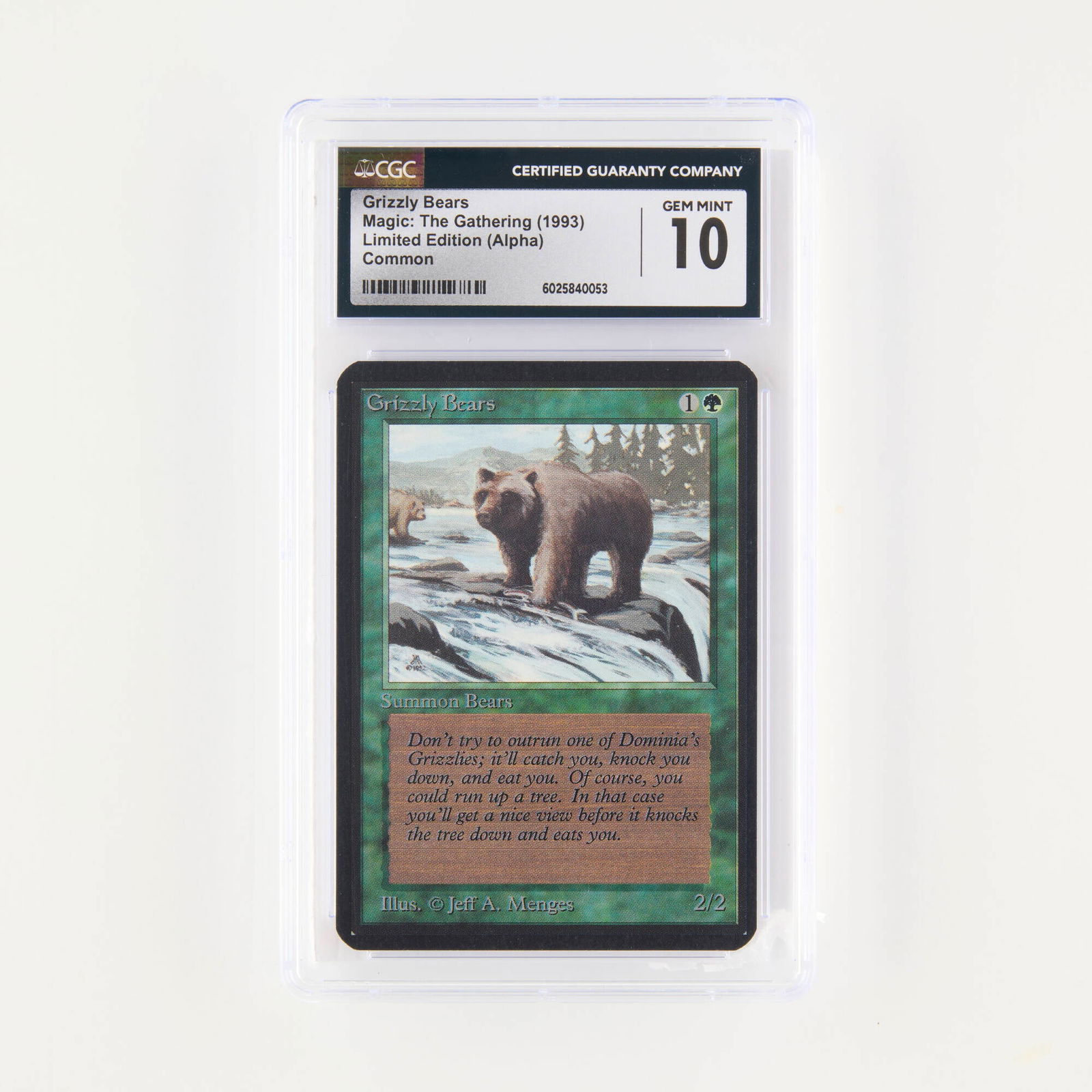 1993 Magic: The Gathering Alpha Limited Edition Grizzly Bears Trading Card CGC 10 (1 of 2)
