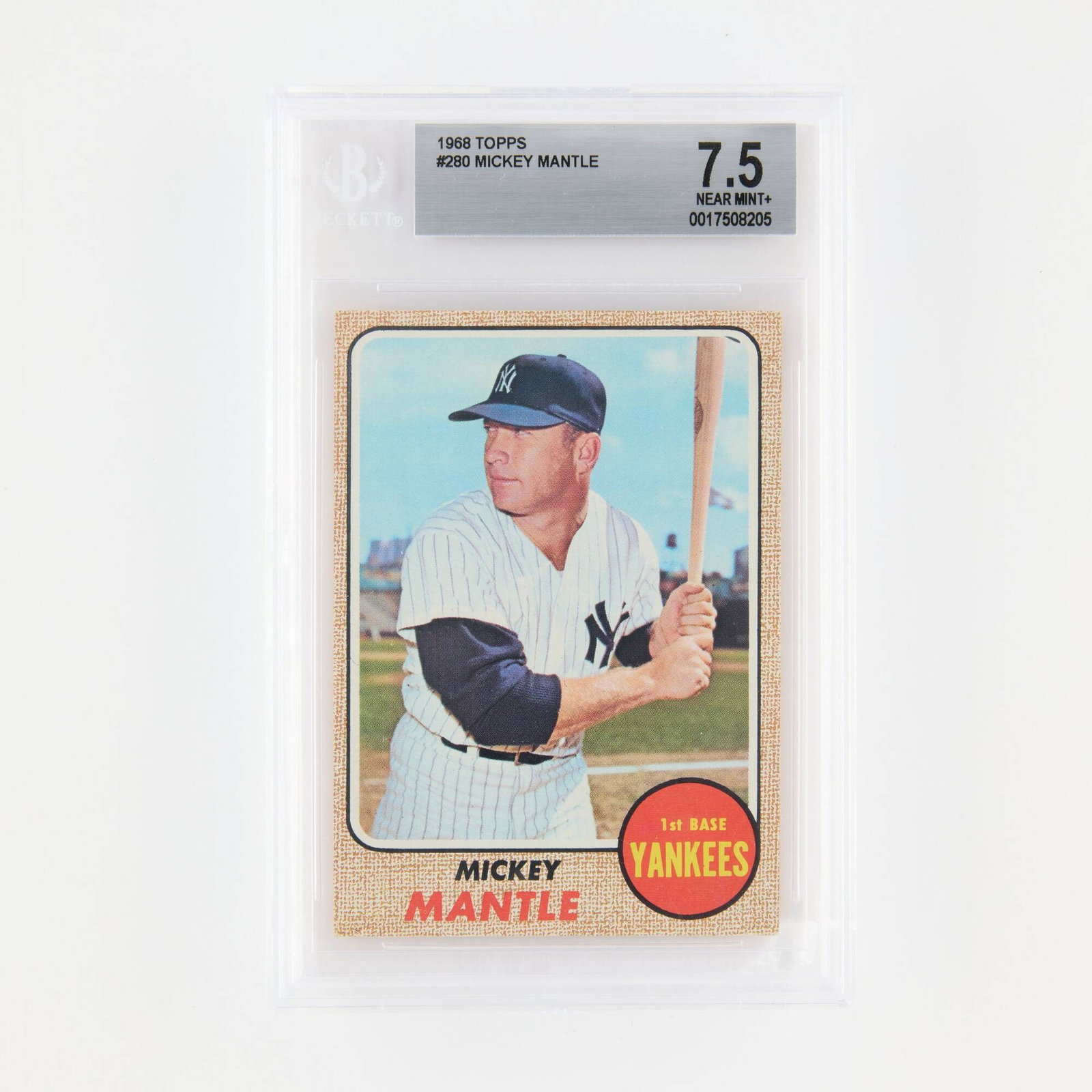 1968 Topps #280 Mickey Mantle BGS 7.5 (1 of 2)