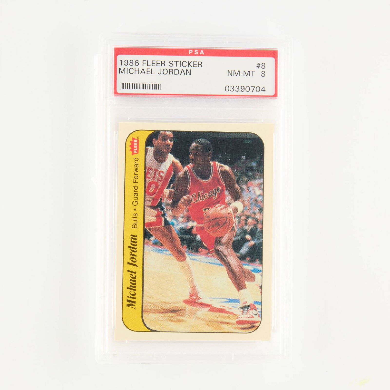 1986 Fleer Sticker Basketball #8 Michael Jordan PSA 8 (1 of 4)