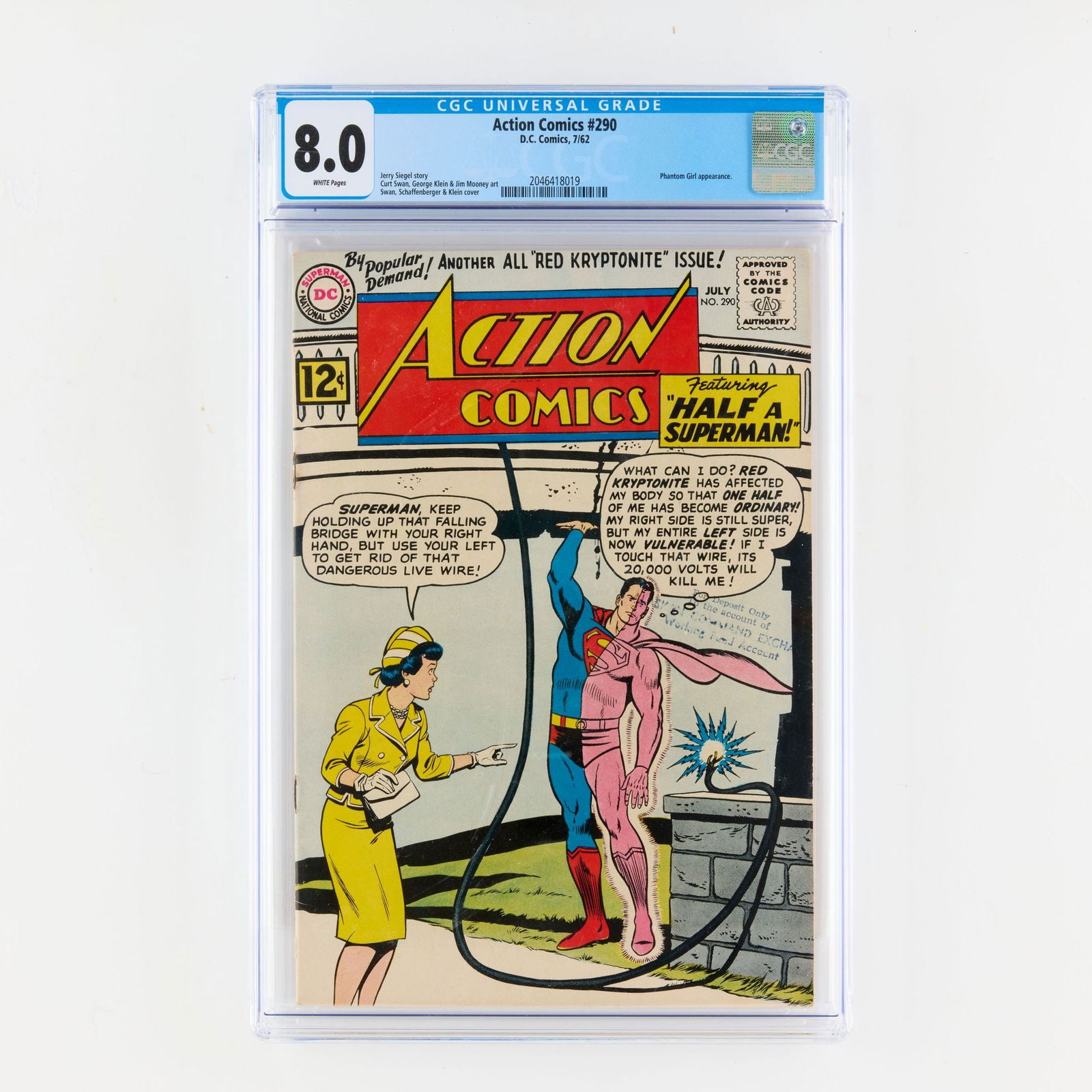 D.C. Comics Action Comics #290 CGC 8.0 (1 of 2)