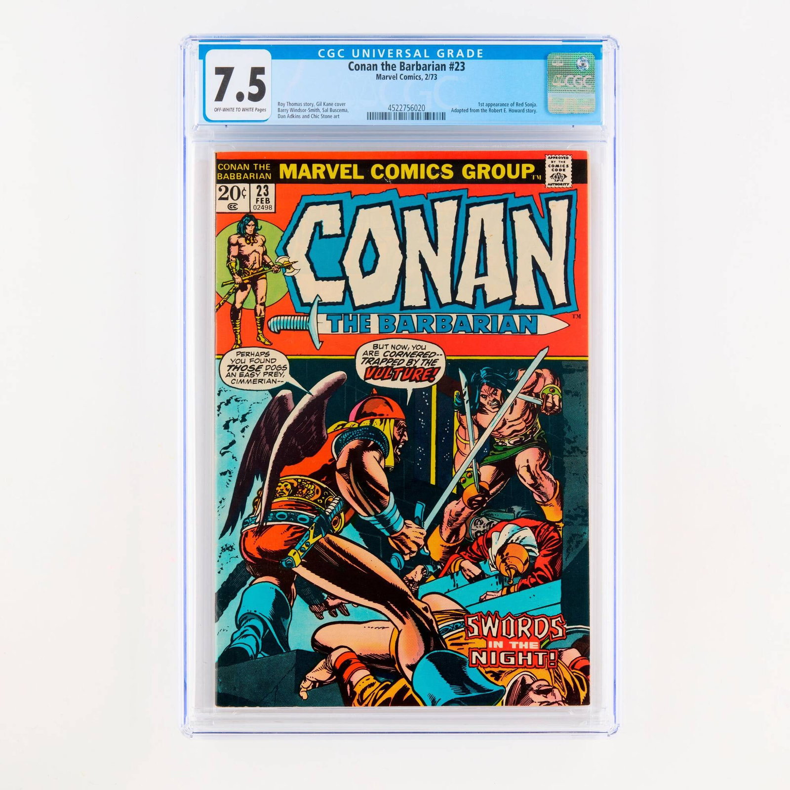 Marvel Comics Conan the Barbarian #23 CGC 7.5 (1 of 2)
