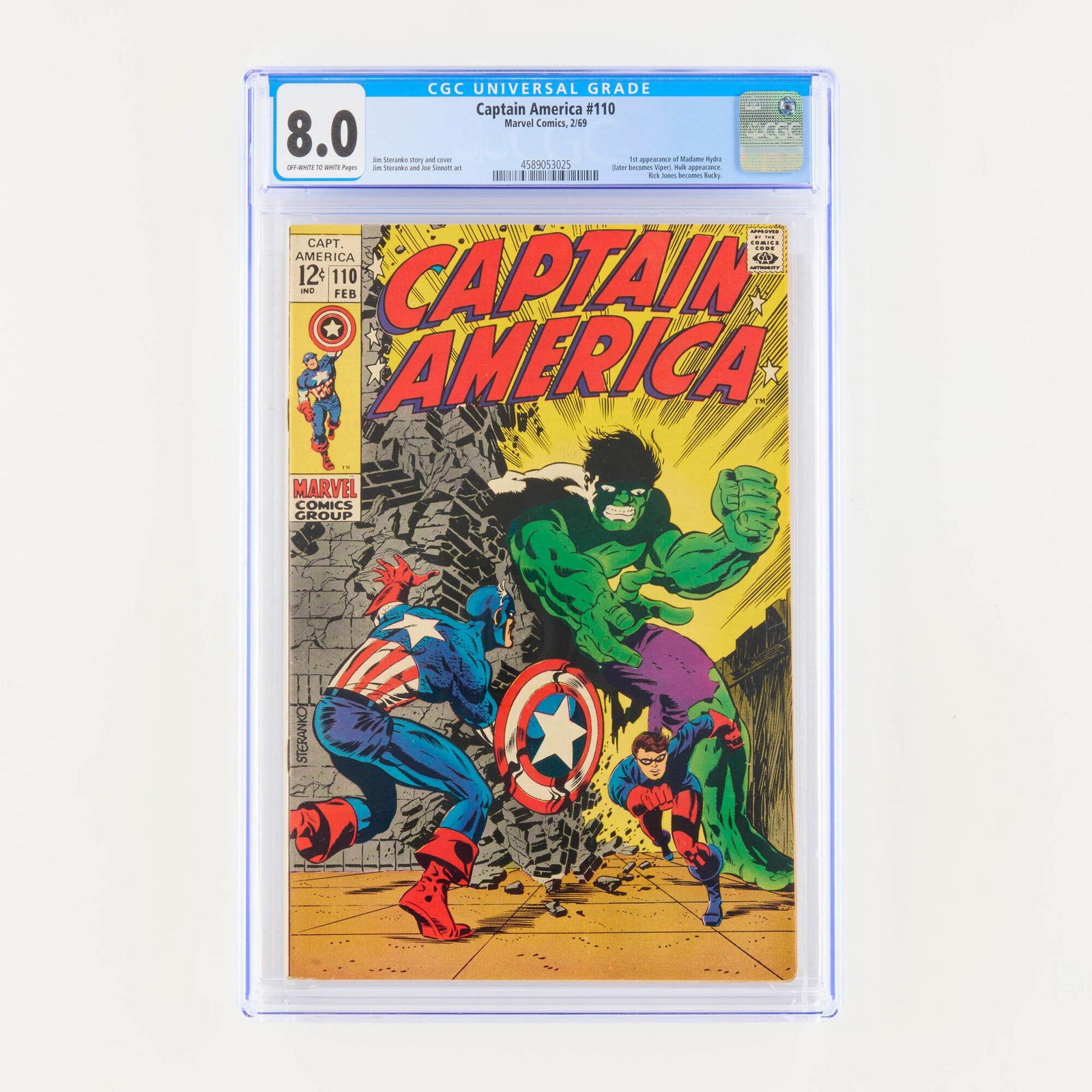 Marvel Comics Captain America #110 CGC 8.0 (1 of 2)
