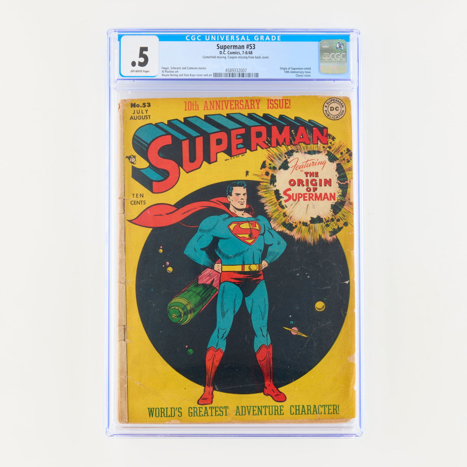 D.C. Comics Superman #53 CGC .5 (1 of 2)