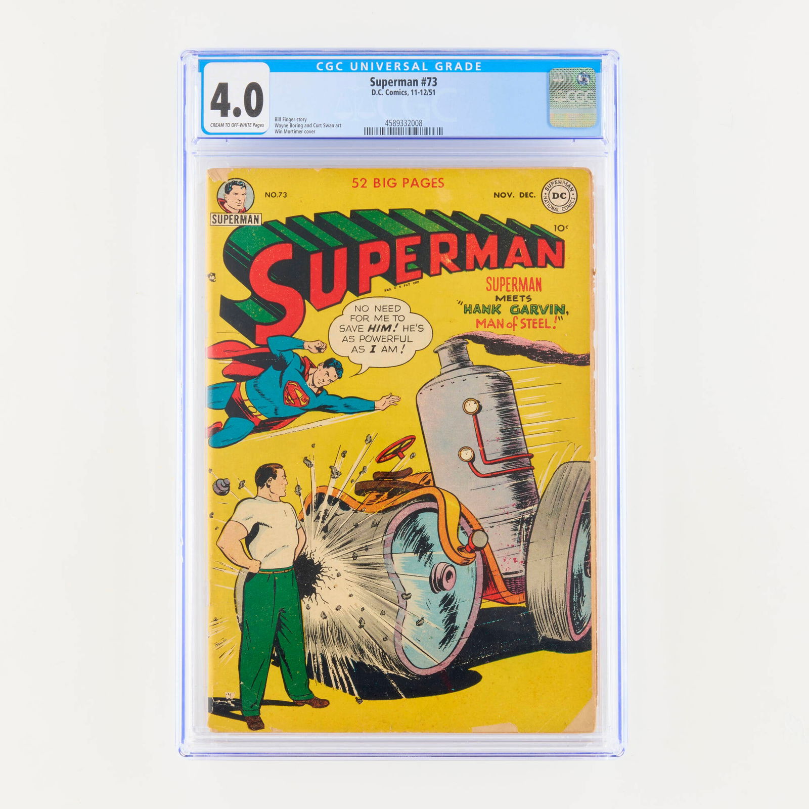 D.C. Comics Superman #73 CGC 4.0 (1 of 2)