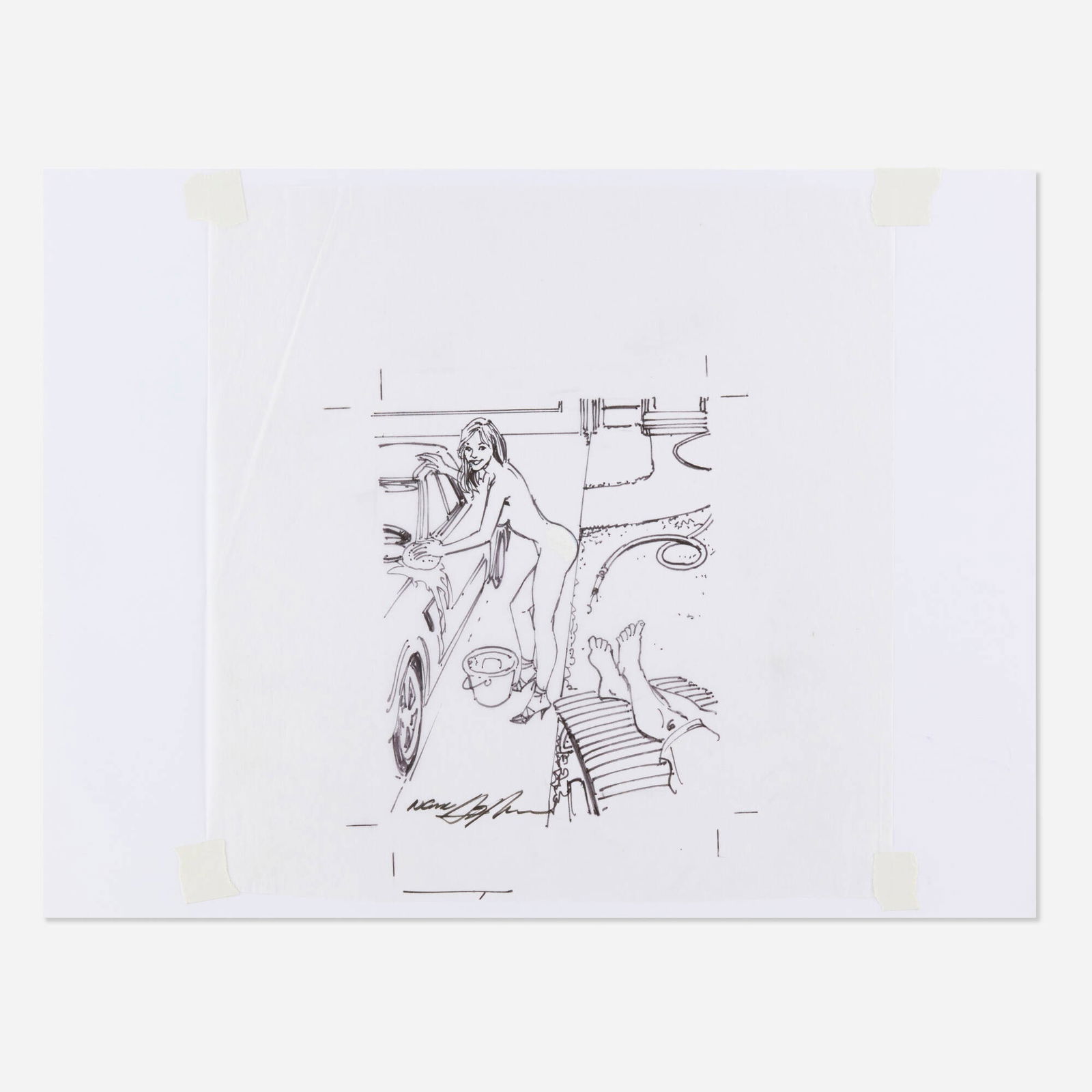 Neal Adams, Lady Carwash Original Art (1 of 2)