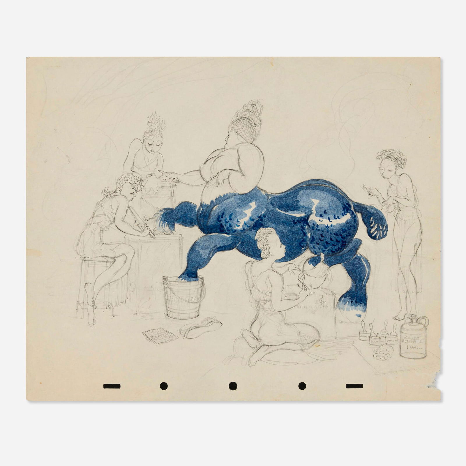 Fantasia Concept Drawing "The Pastoral Symphony" (Walt Disney, 1940) (1 of 3)