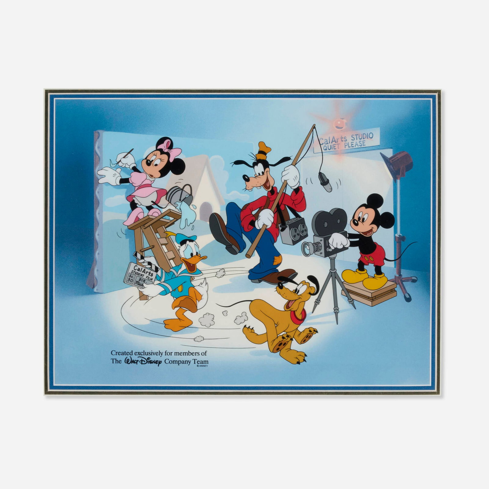 Limited Edition Walt Disney Company Team Sericel (not production) (Walt Disney, c.1992): Limited Edition Walt Disney Company Team Sericel (not production) (Walt Disney, c.1992) screenprint on celluloid sight: 9.375 h x 12.375 w in (24 x 31 cm) Created exclusively for members of the Walt D