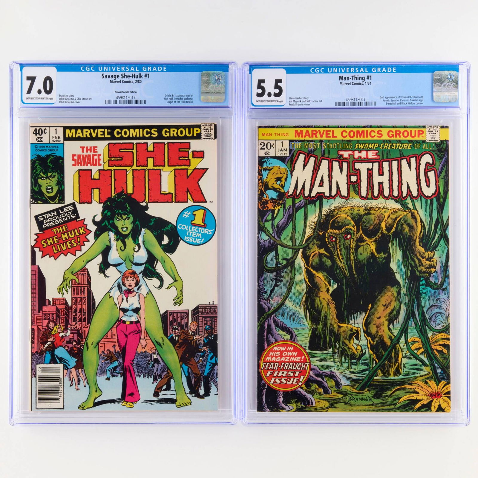 2 Marvel Comics Man-Thing #1 and Savage She-Hulk #1 CGC Group (1 of 2)