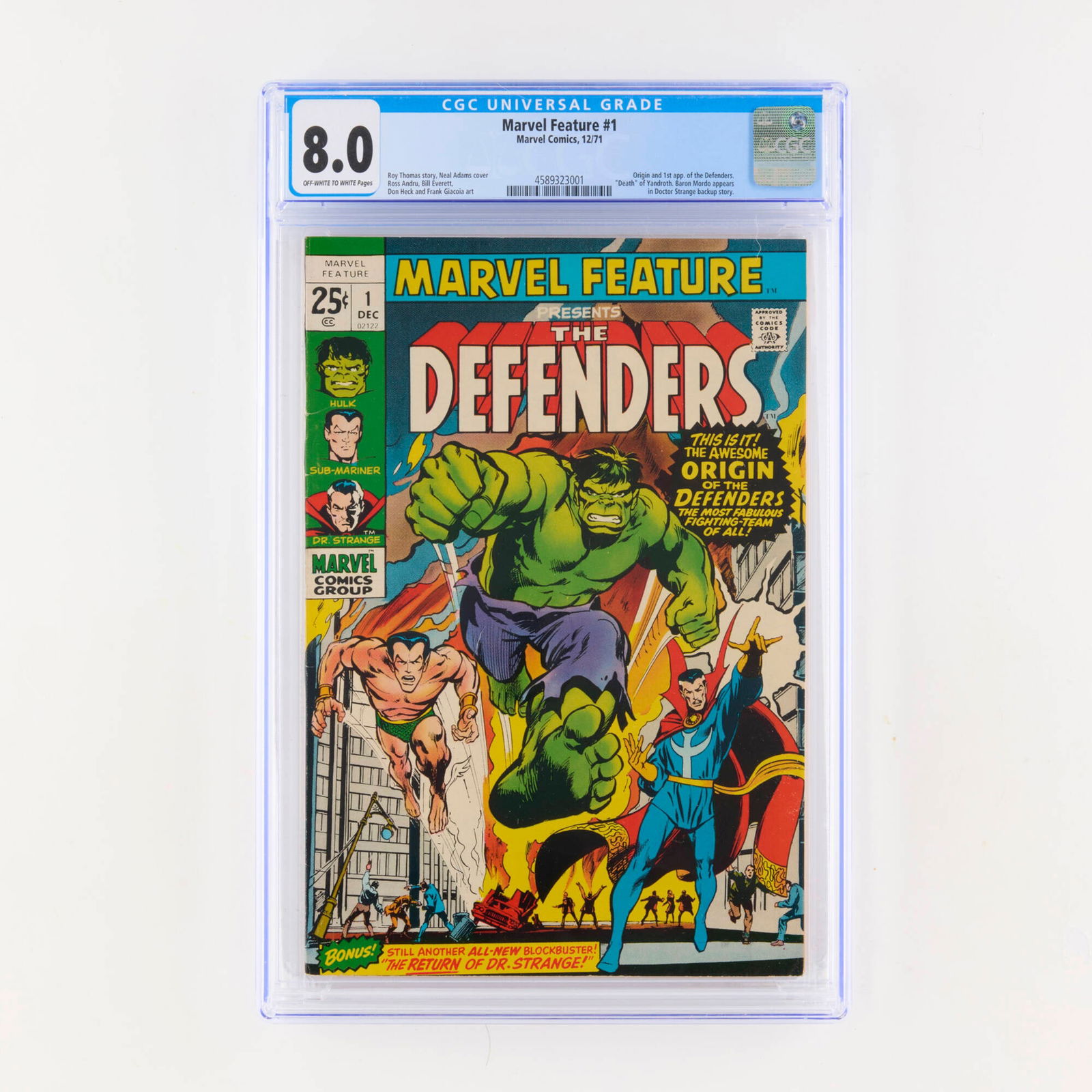 Marvel Comics Marvel Feature #1 CGC 8.0 (1 of 2)