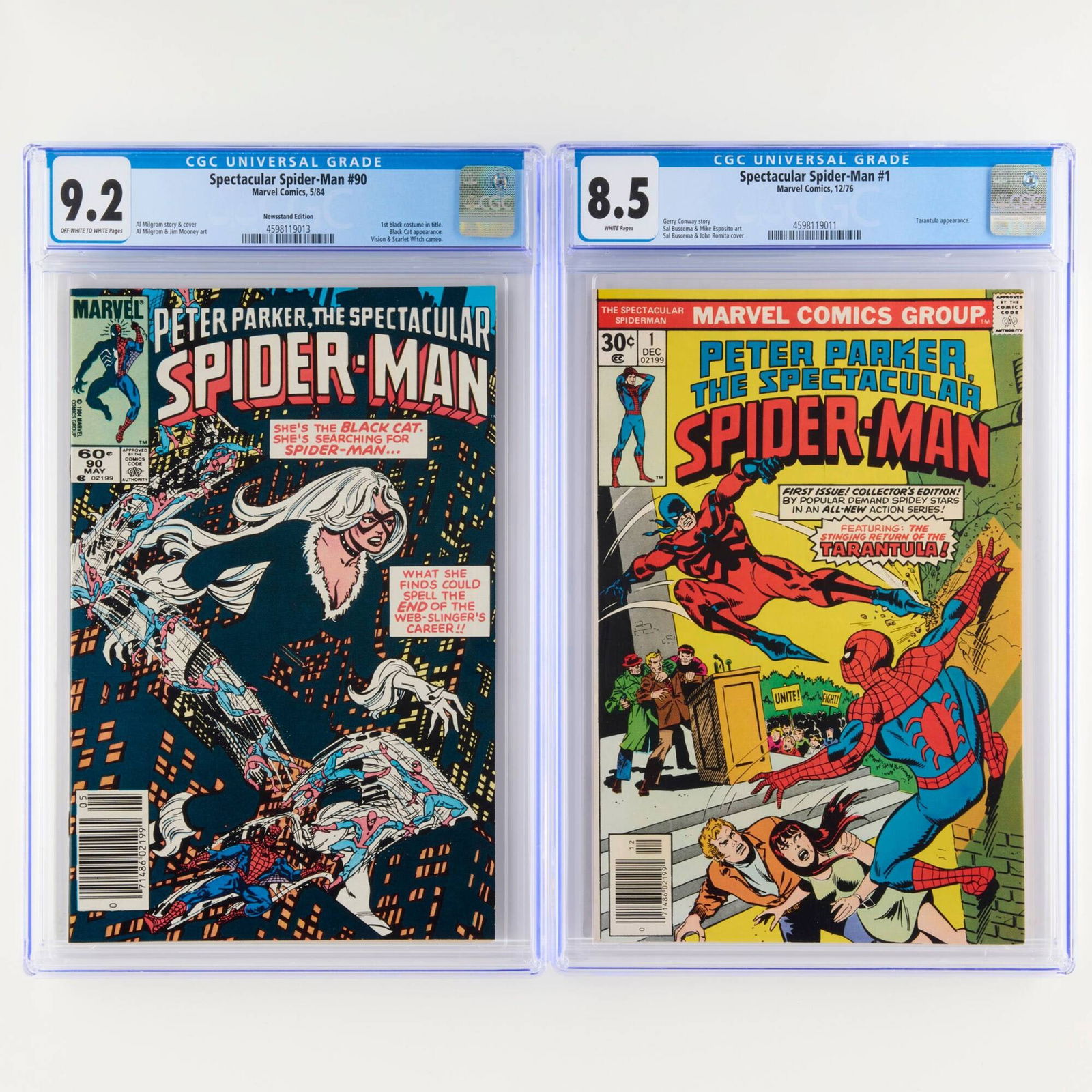 2 Marvel Comics Spectacular Spider-Man #1 and #90 CGC Group (1 of 2)