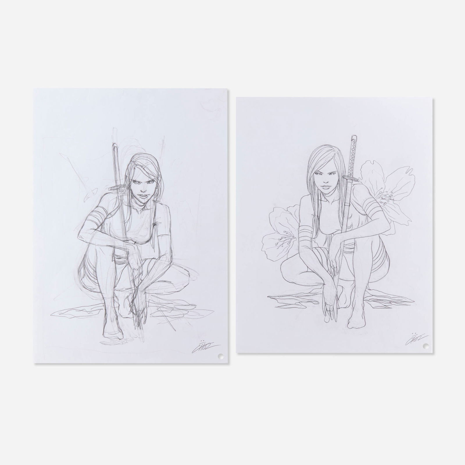 Mike Choi, Psylocke Original Art Lot of 2 (Marvel Comics) (1 of 1)