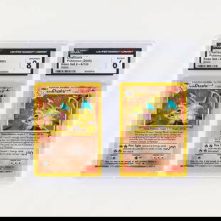 Two 1999-2000 Pokémon Base Set Unlimited 4/102 Charizard Holo and Base Set 2 4/130 Charizard: Two 1999-2000 Pokémon Base Set Unlimited 4/102 Charizard Holo and Base Set 2 4/130 Charizard Holo CGC Trading Card Group USA, 1999-2000 1999 Pokémon Base Set 4/102 Charizard Holo Trading Ca