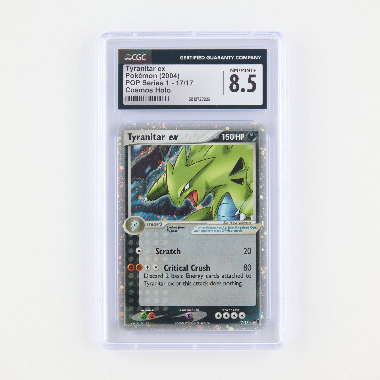 2004 Pokémon POP Series 1 17/17 Tyranitar ex Cosmos Holo Trading Card CGC 8.5 (1 of 2)