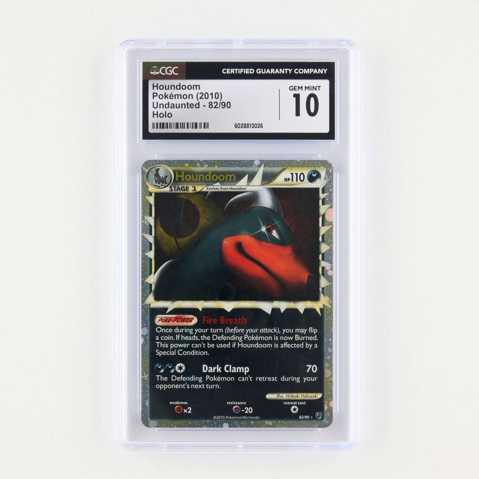 2010 Pokémon Undaunted 82/90 Houndoom Holo Trading Card CGC 10 (1 of 4)