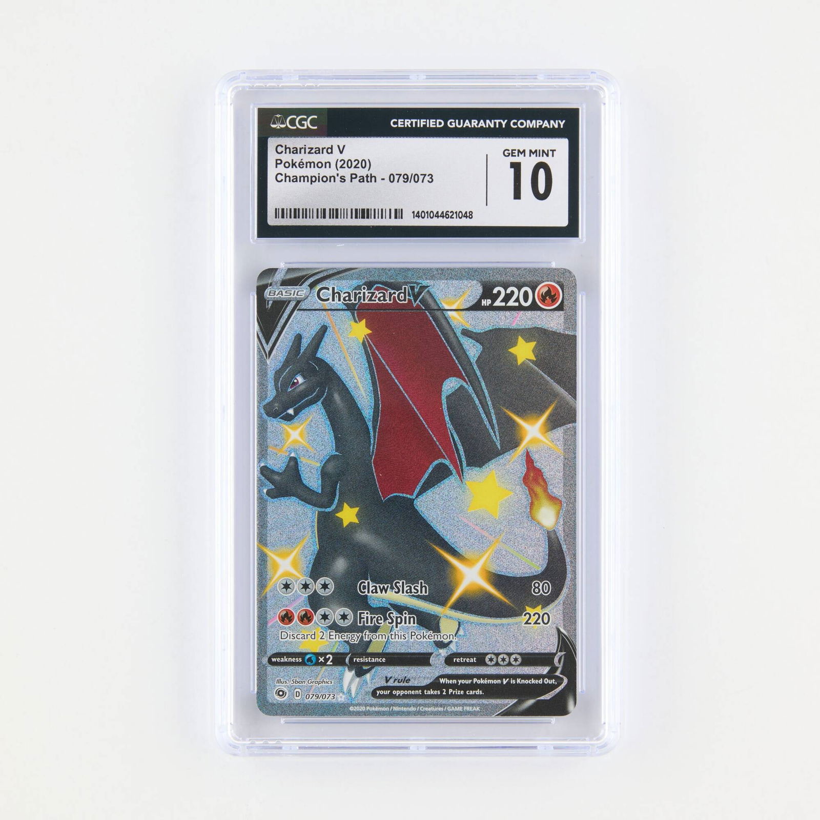 2020 Pokémon Champion's Path 079/073 Charizard V Secret Rare Holo Trading Card CGC 10 (1 of 2)