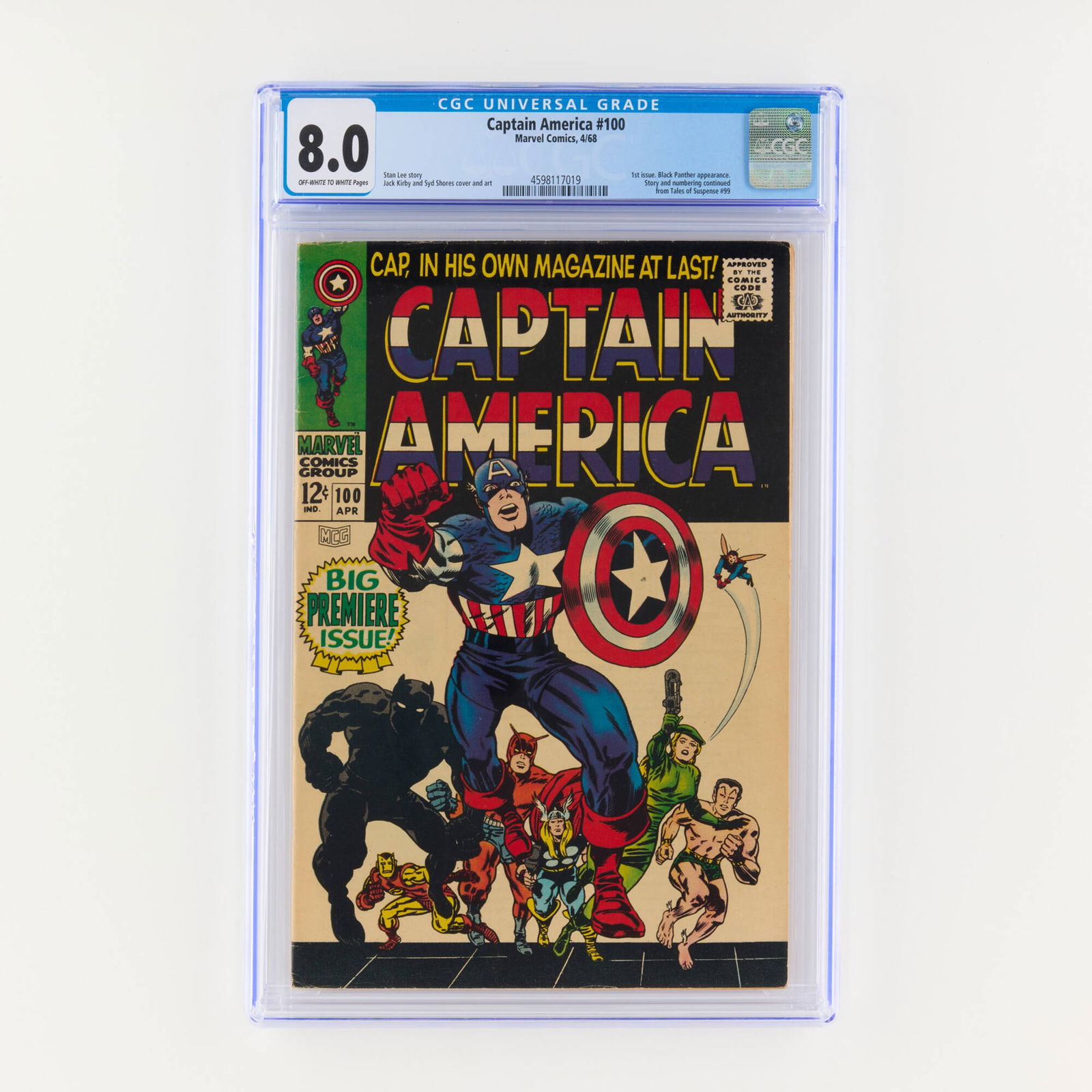 Marvel Comics Captain America #100 CGC 8.0 (1 of 2)