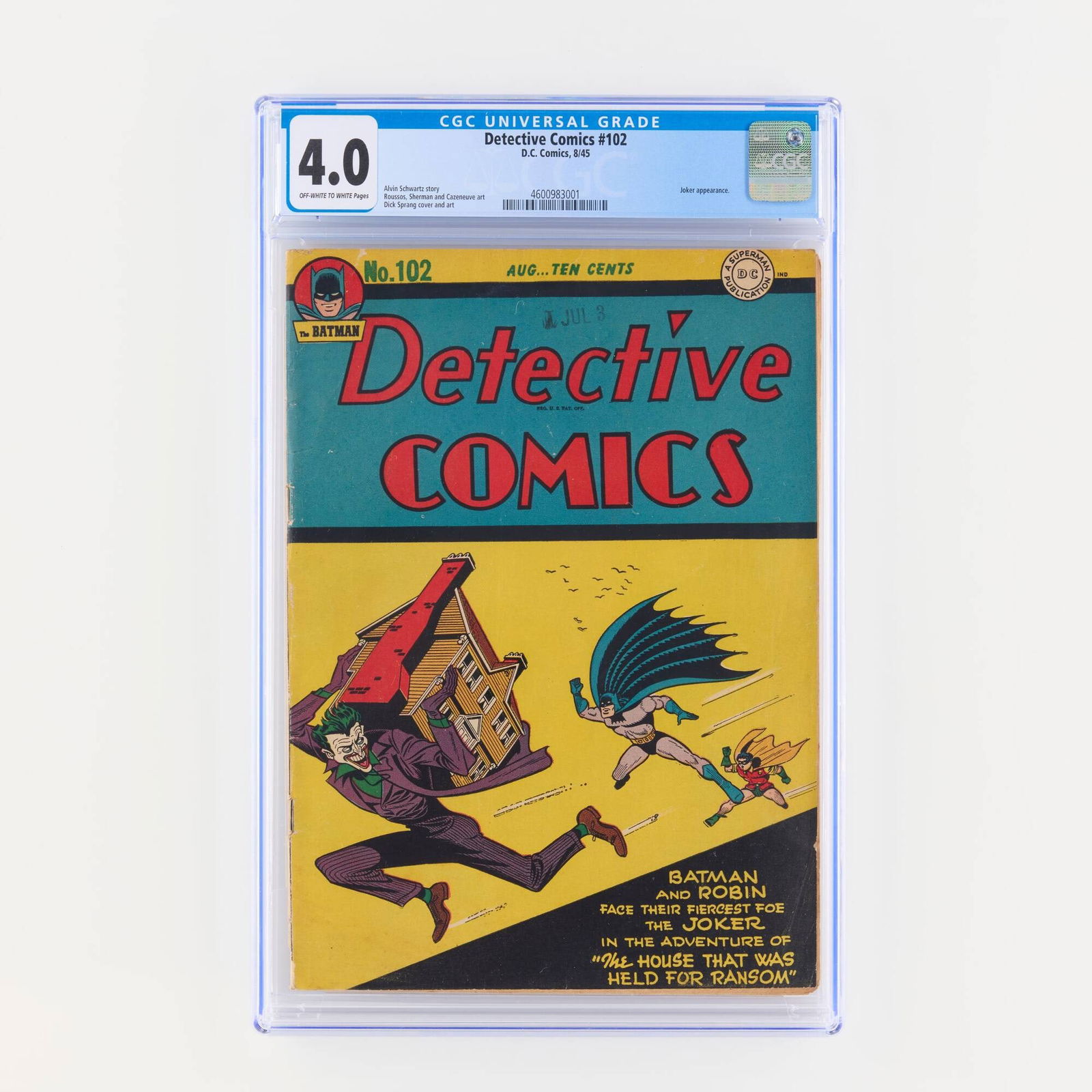 D.C. Comics Detective Comics #102 CGC 4.0 (1 of 2)