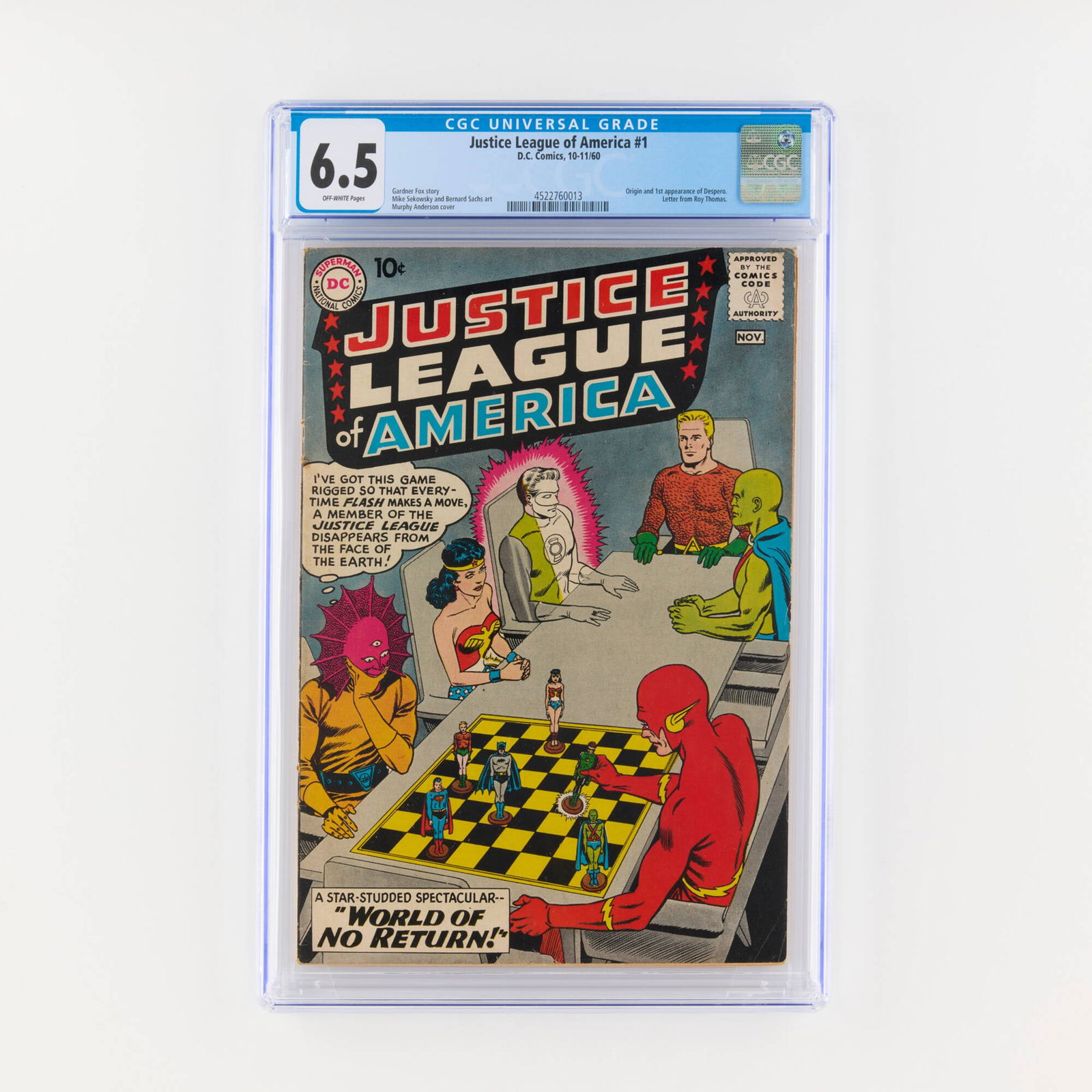 D.C. Comics Justice League of America #1 CGC 6.5 (1 of 2)